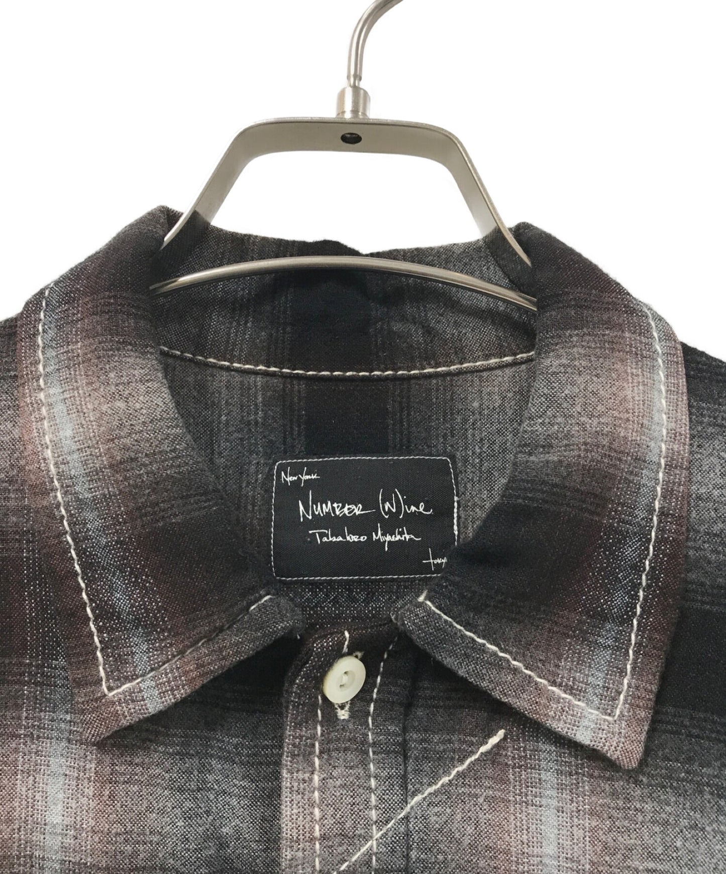 [Pre-owned] NUMBER (N)INE Ombre Check Rayon Shirt F08-NS007
