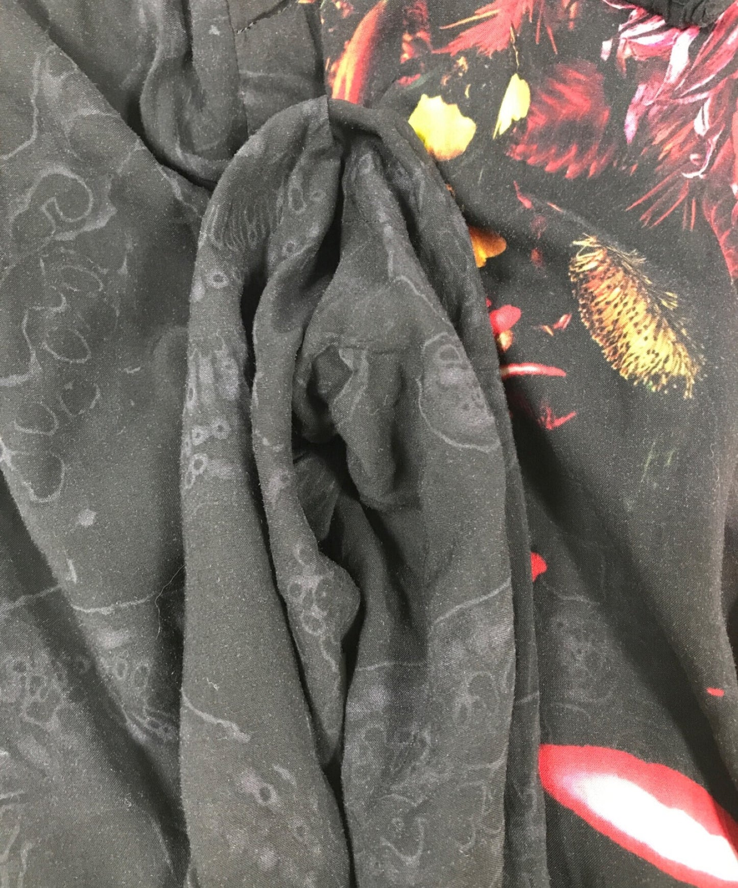 [Pre-owned] BLACK Scandal Yohji Yamamoto Gather Drawstring Pants Print A/Wide Pants HH-P54-249