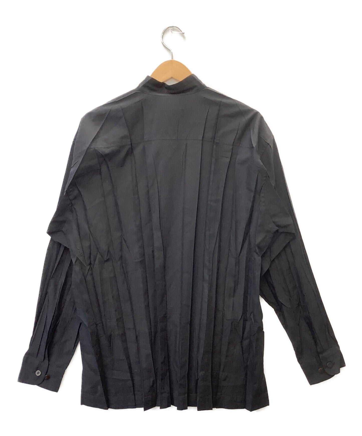 [Pre-owned] ISSEY MIYAKE Pleated band collar shirt
