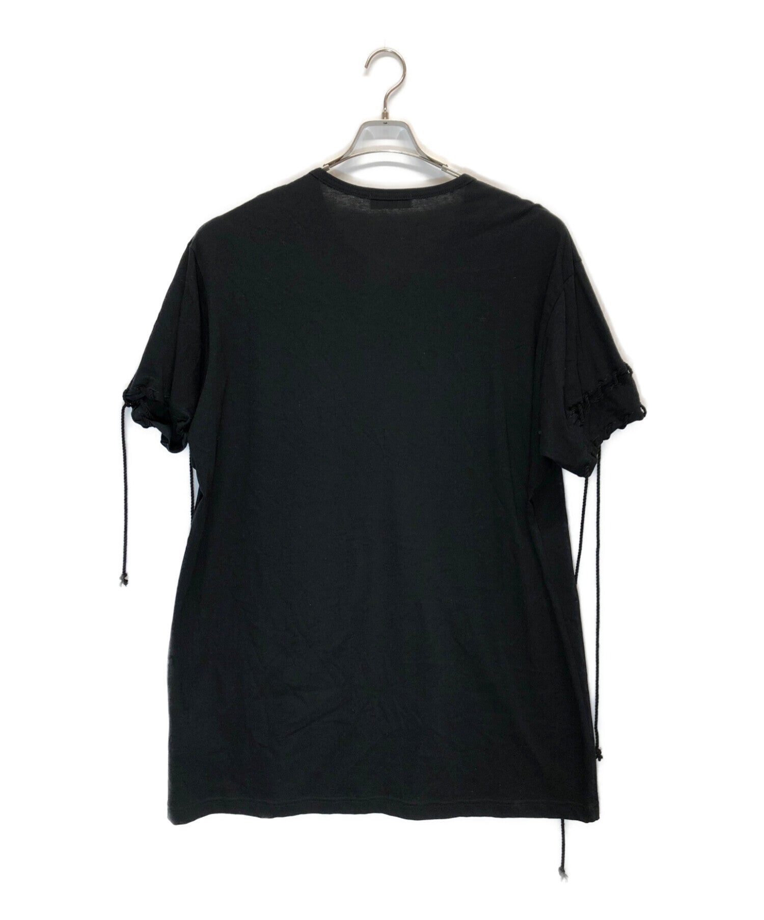 YOHJI YAMAMOTO Lace-up Round Neck Short Sleeve T-Shirt HH-T29-083