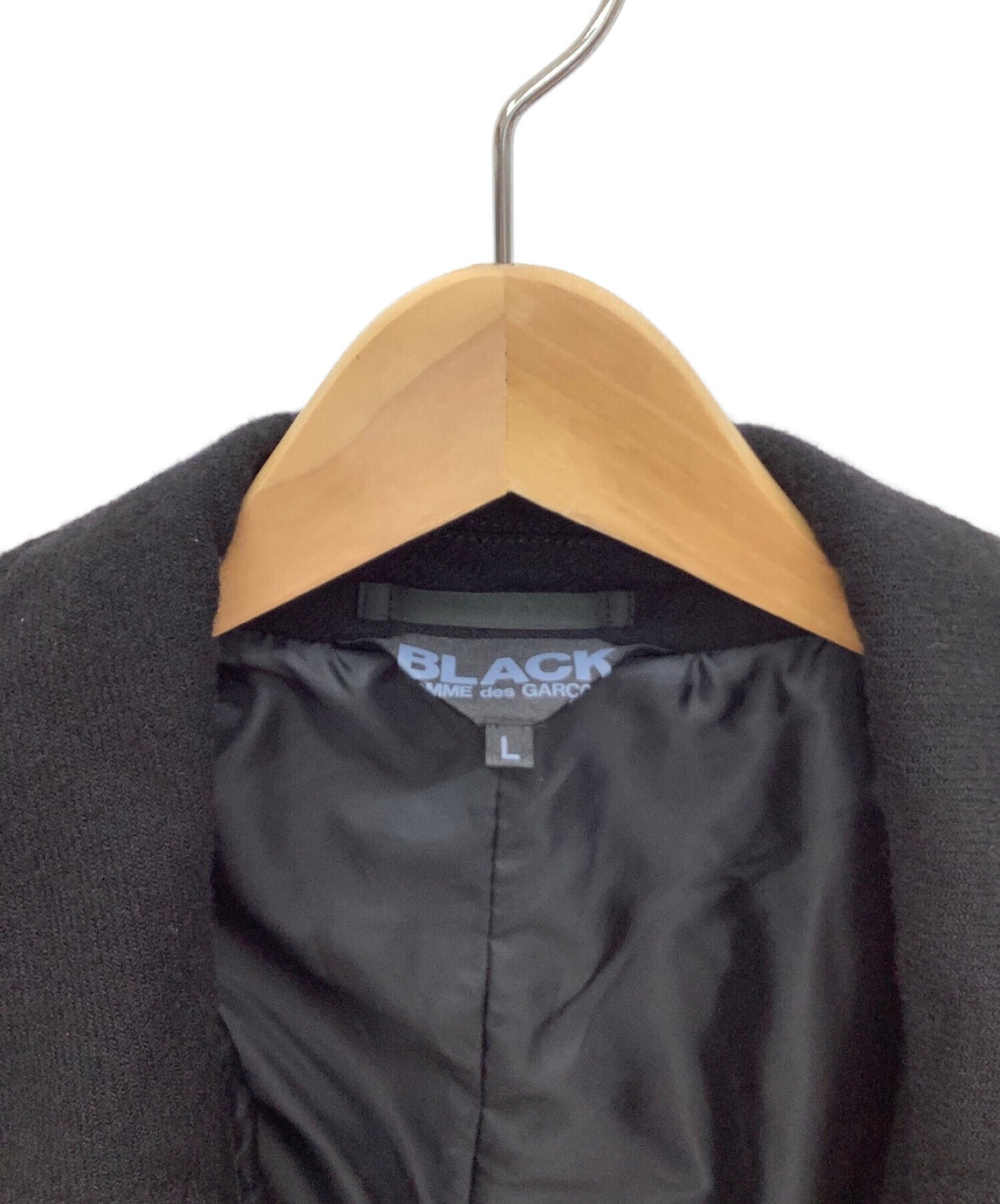 Black Comme des garcons ผลิตภัณฑ์ย้อมสีผ้าขนสัตว์ soutain coat 1d-c001