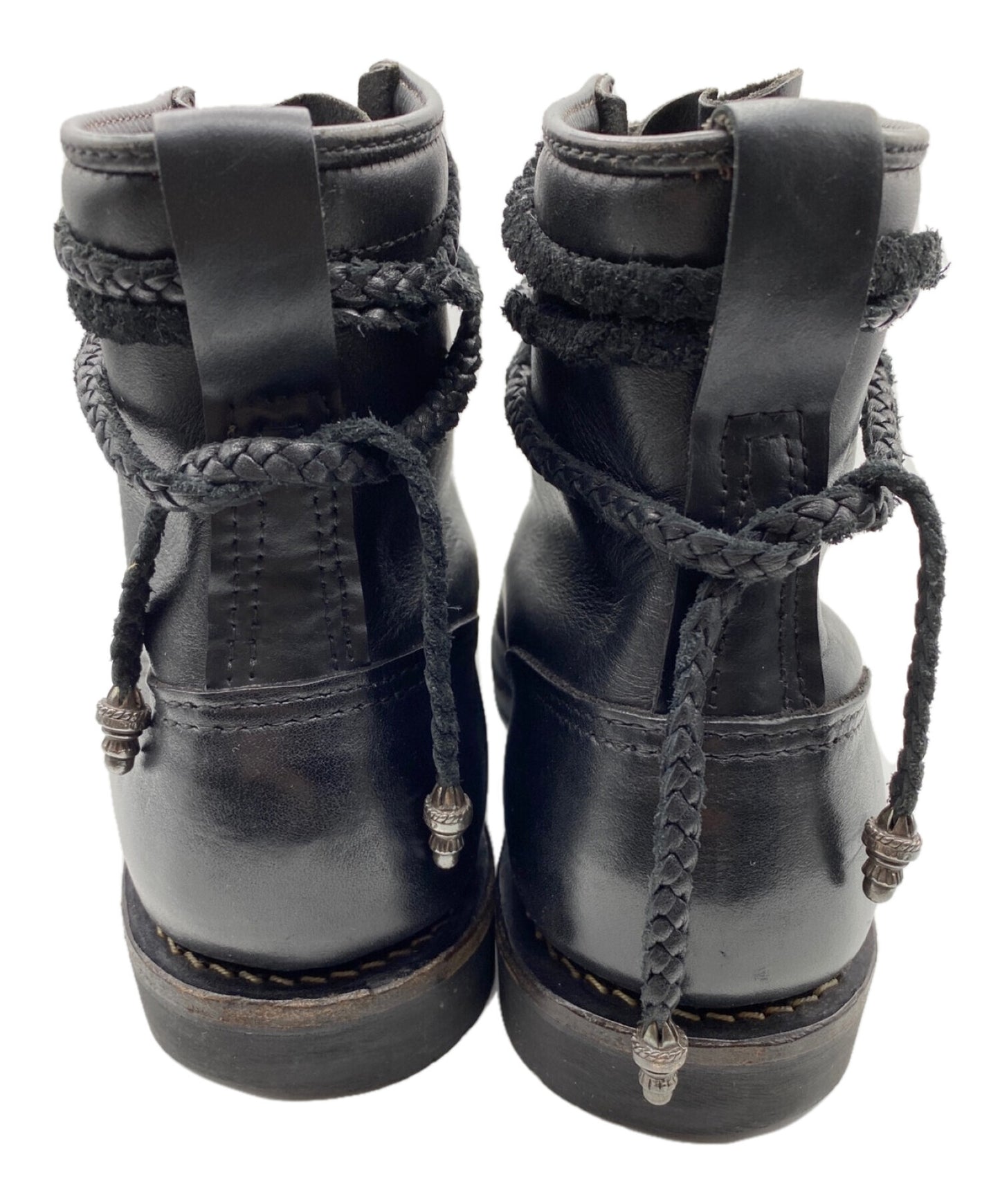 Chrome Hearts × Wesco Fireman Center Dagger Zip Lace-Up Boots 308033287BLK075201