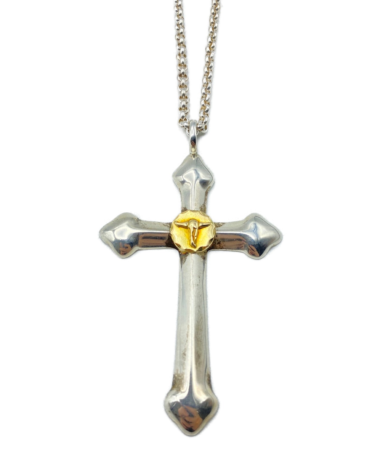 [Pre-owned] Tady & King Large Cross GP Longhorn Metal Necklace Top