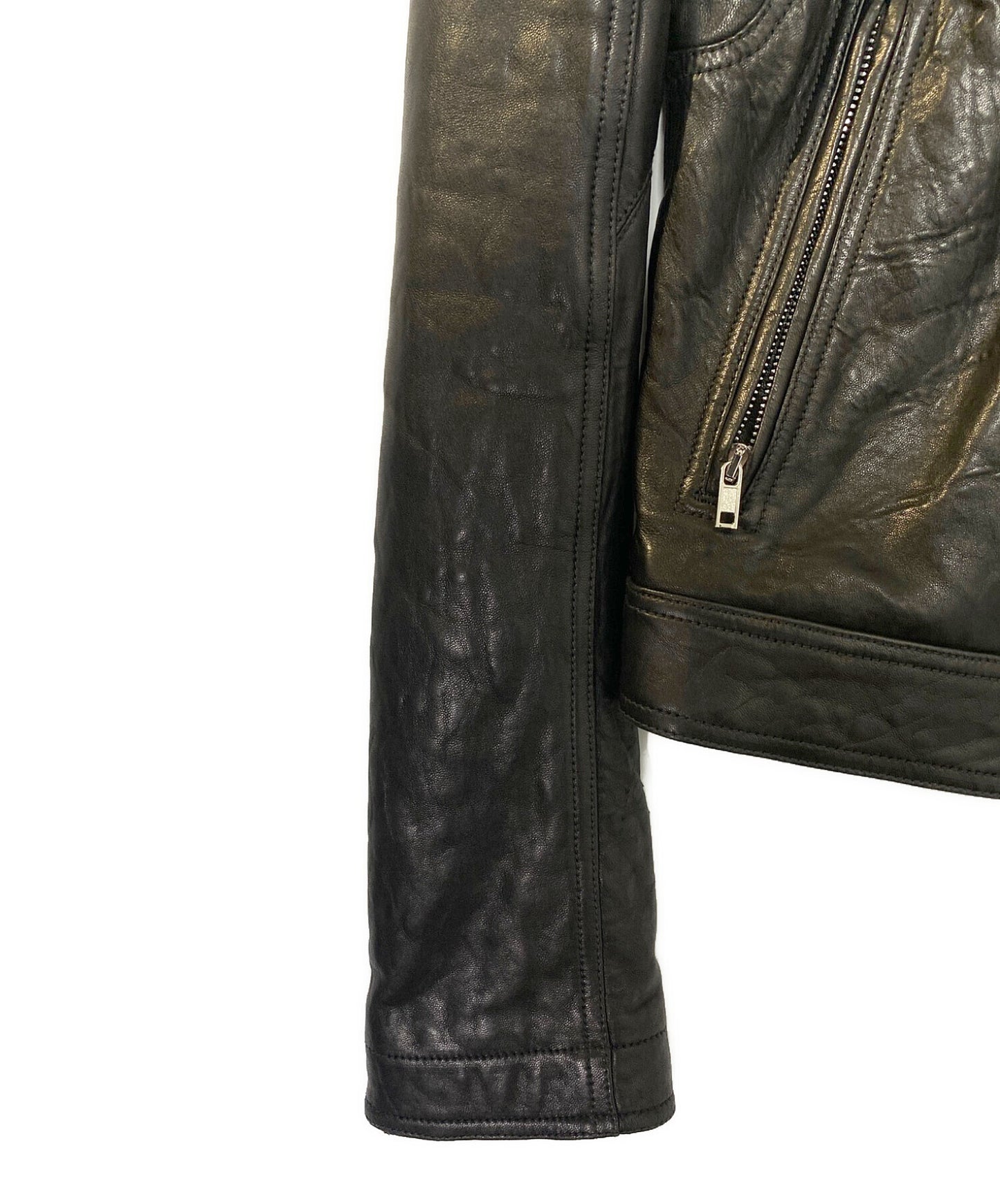 [Pre-owned] RICK OWENS Stooges Leather Biker Jacket RU17F8764-LSK