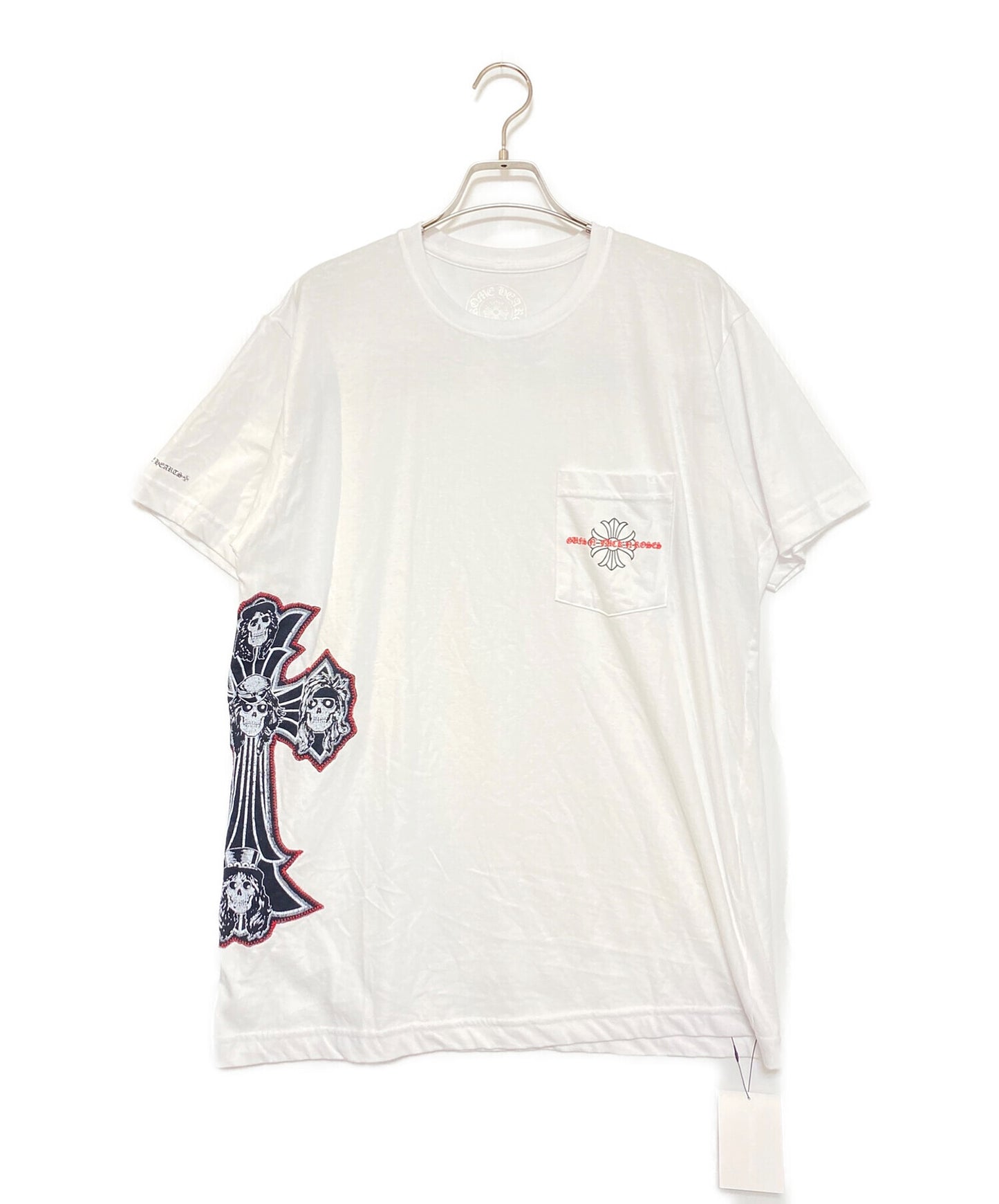 크롬 하트 크로스 패치 포켓 티셔츠 2212-304-0527