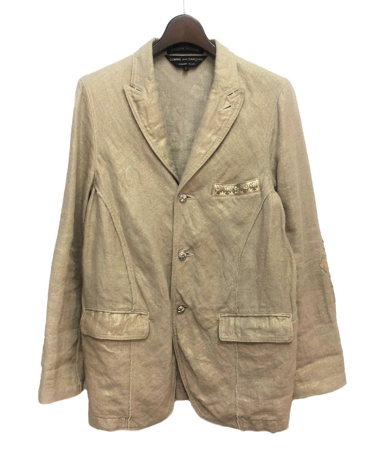 [Pre-owned] COMME des GARCONS HOMME PLUS × Chrome hearts Cross patch linen jacket Very Rare