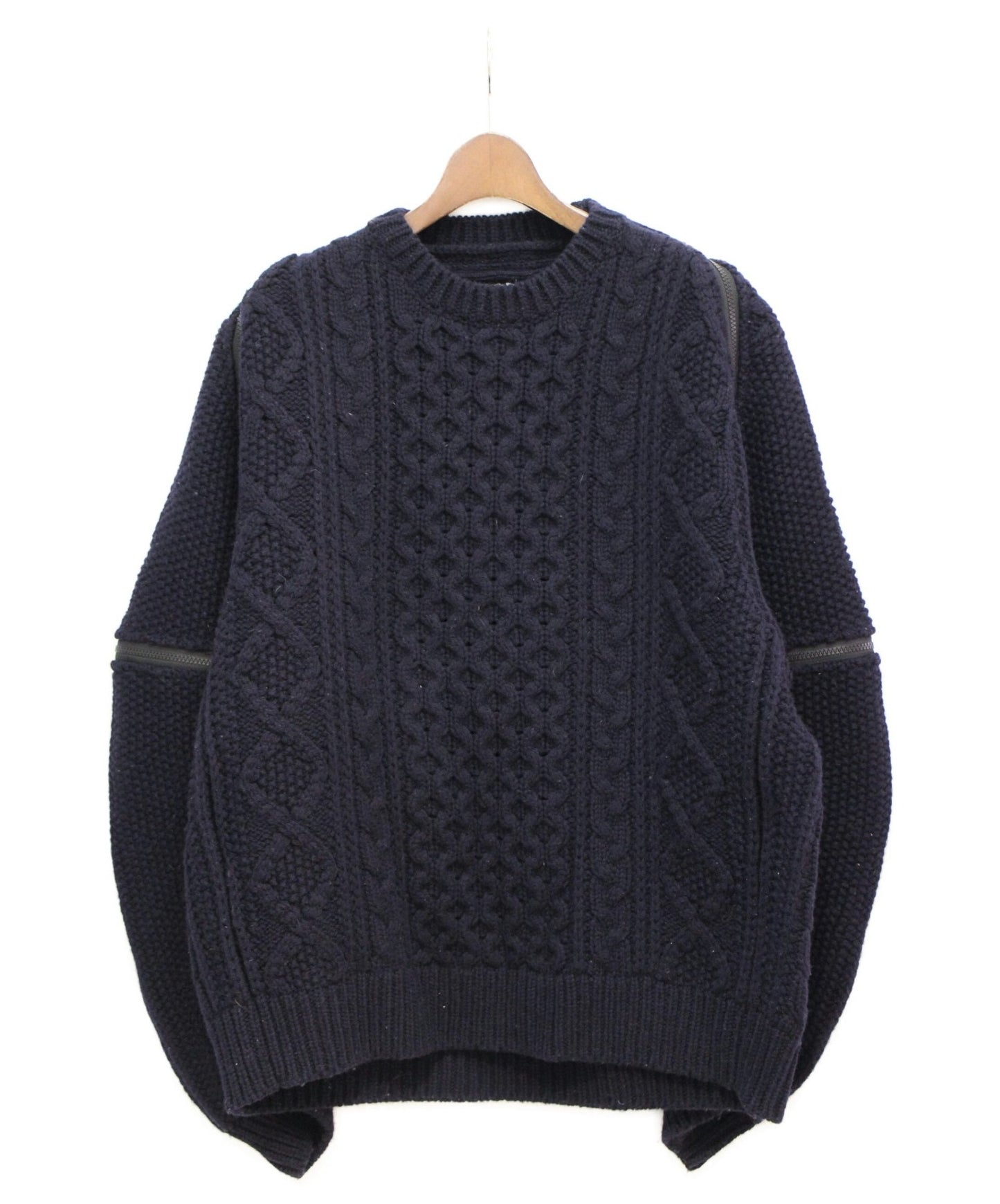 Takahiromiyashita Thesoloist. 풍선 슬리브 백 Zip C / N SW (풍선 슬리브 백 Zip Crew Neck Neck Sweater)