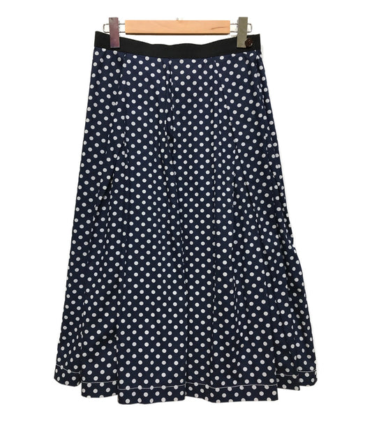 [Pre-owned] COMME des GARCONS tricot Cotton Broad Polka Dot Print Skirt TG-S017