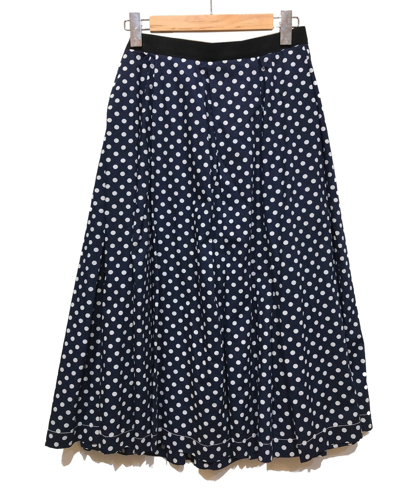 [Pre-owned] COMME des GARCONS tricot Cotton Broad Polka Dot Print Skirt TG-S017