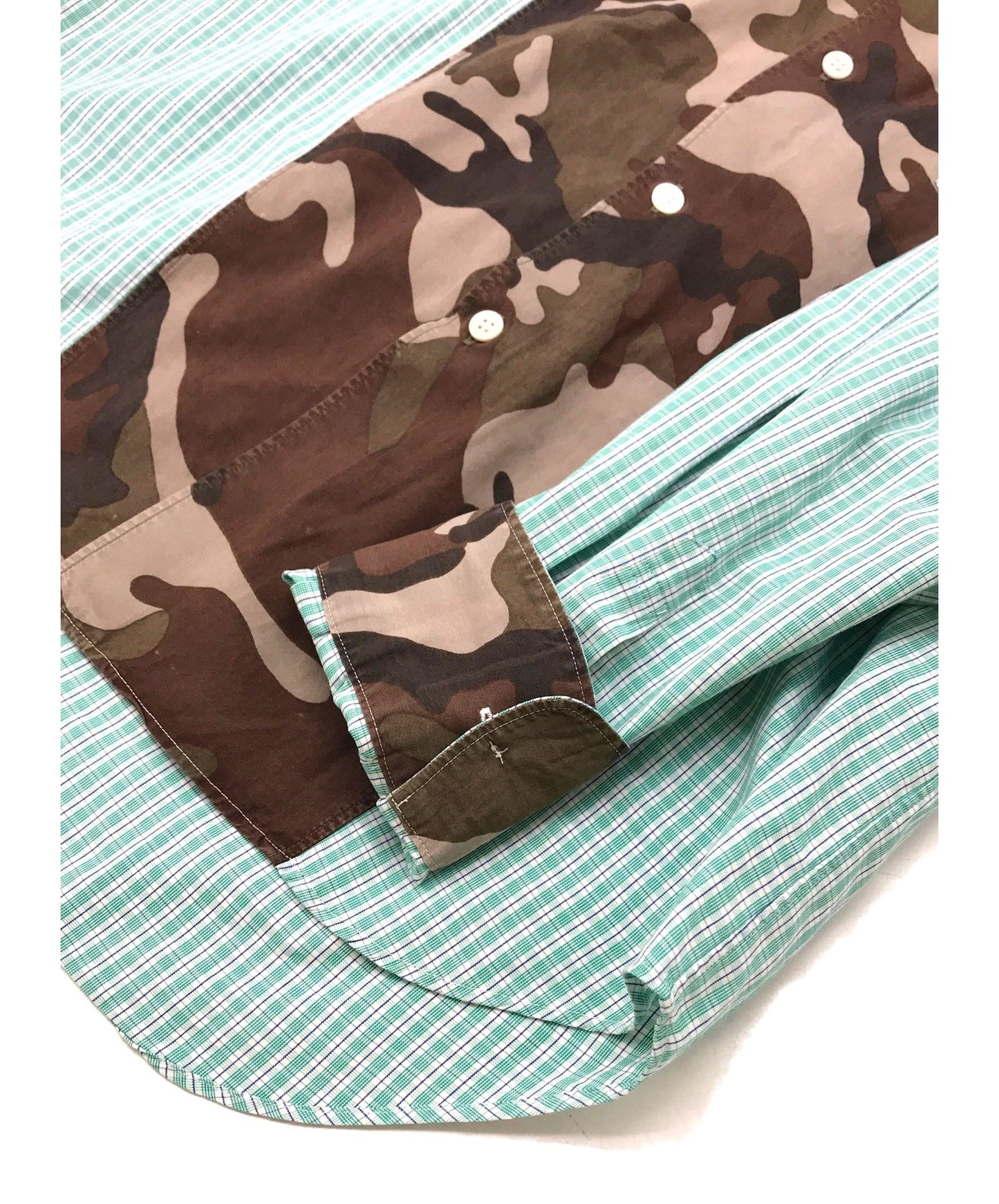 Comme des Garcons Homme Camouflage & Checked Switching Shirt Hi-B003
