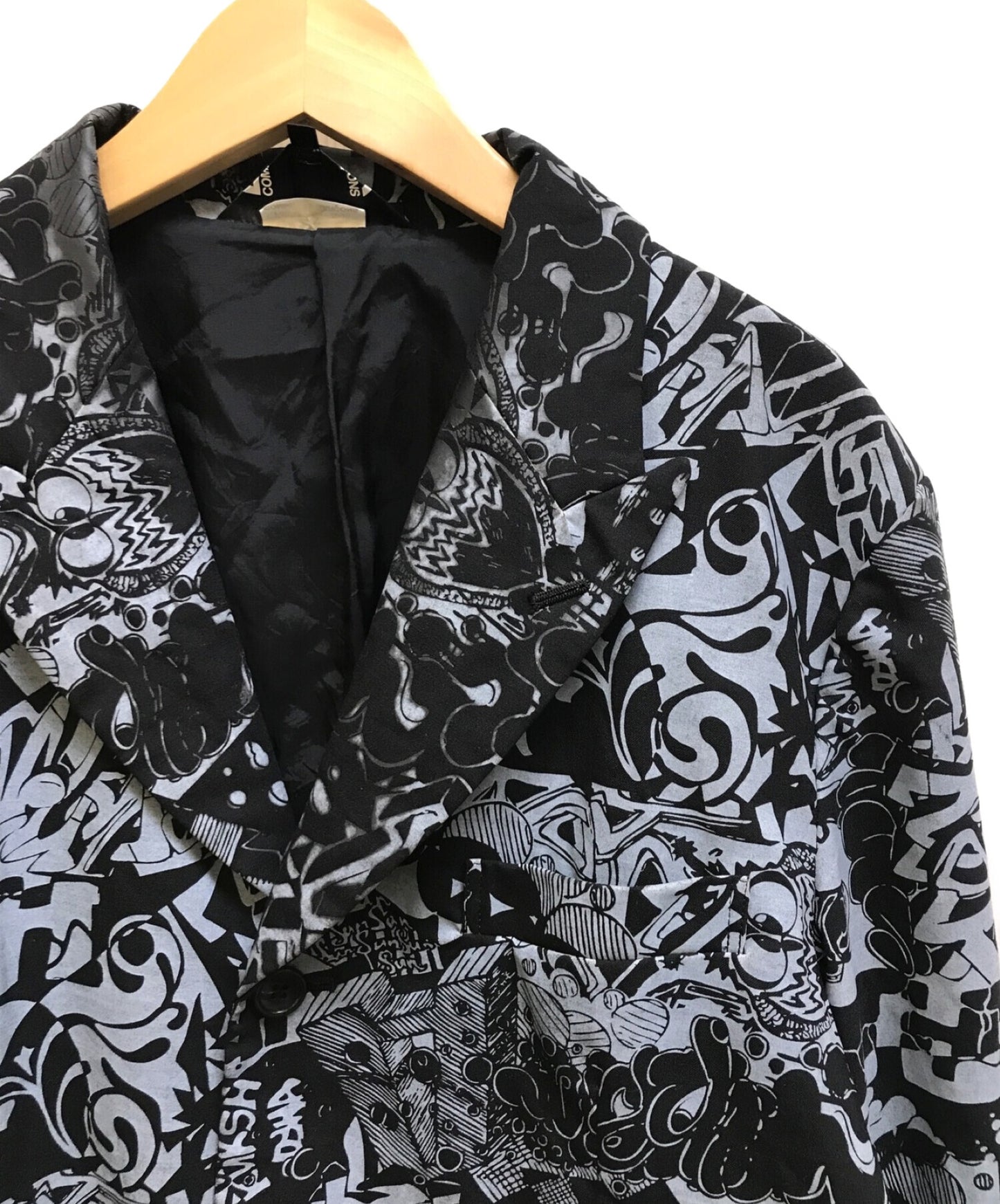 [Pre-owned] BLACK COMME des GARCONS Peaked lapel all-over print 3B jacket 1D-J033