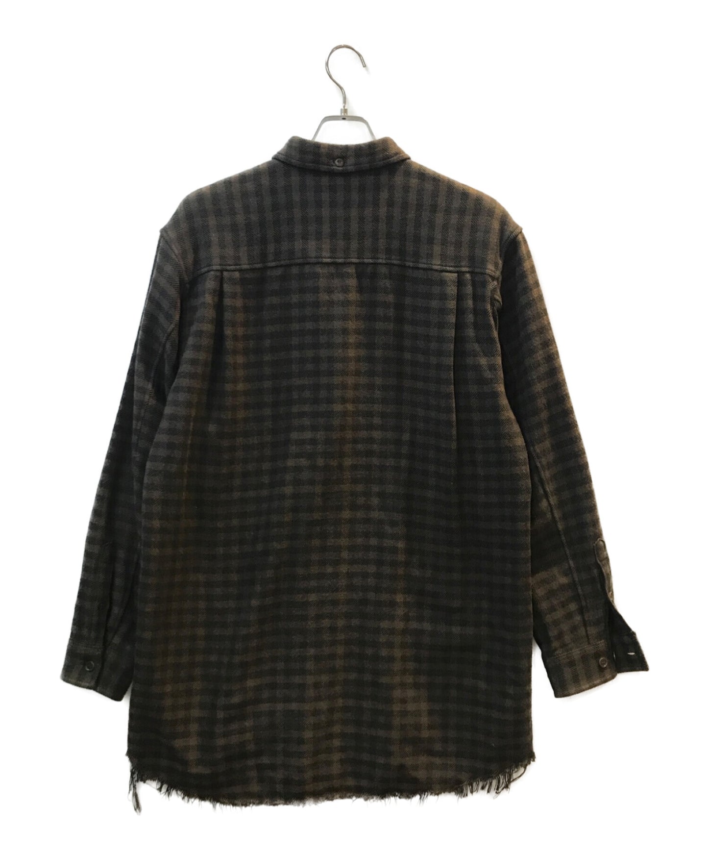 [Pre-owned] UNDERCOVER 18SS cut apart Nel Check Overshirt UCU8491