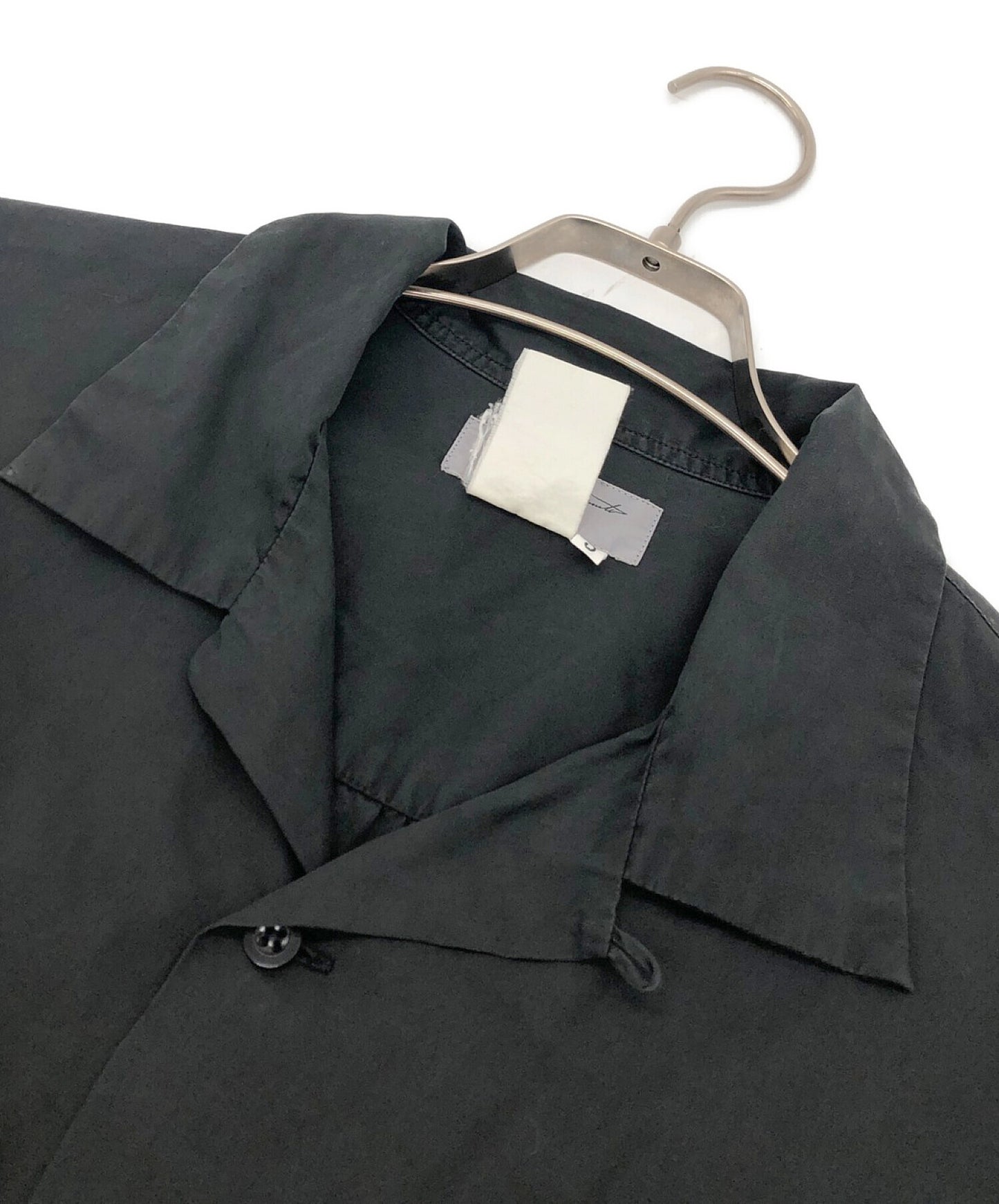 Yohji Yamamoto Pour Homme雙口袋寬布開放項圈襯衫