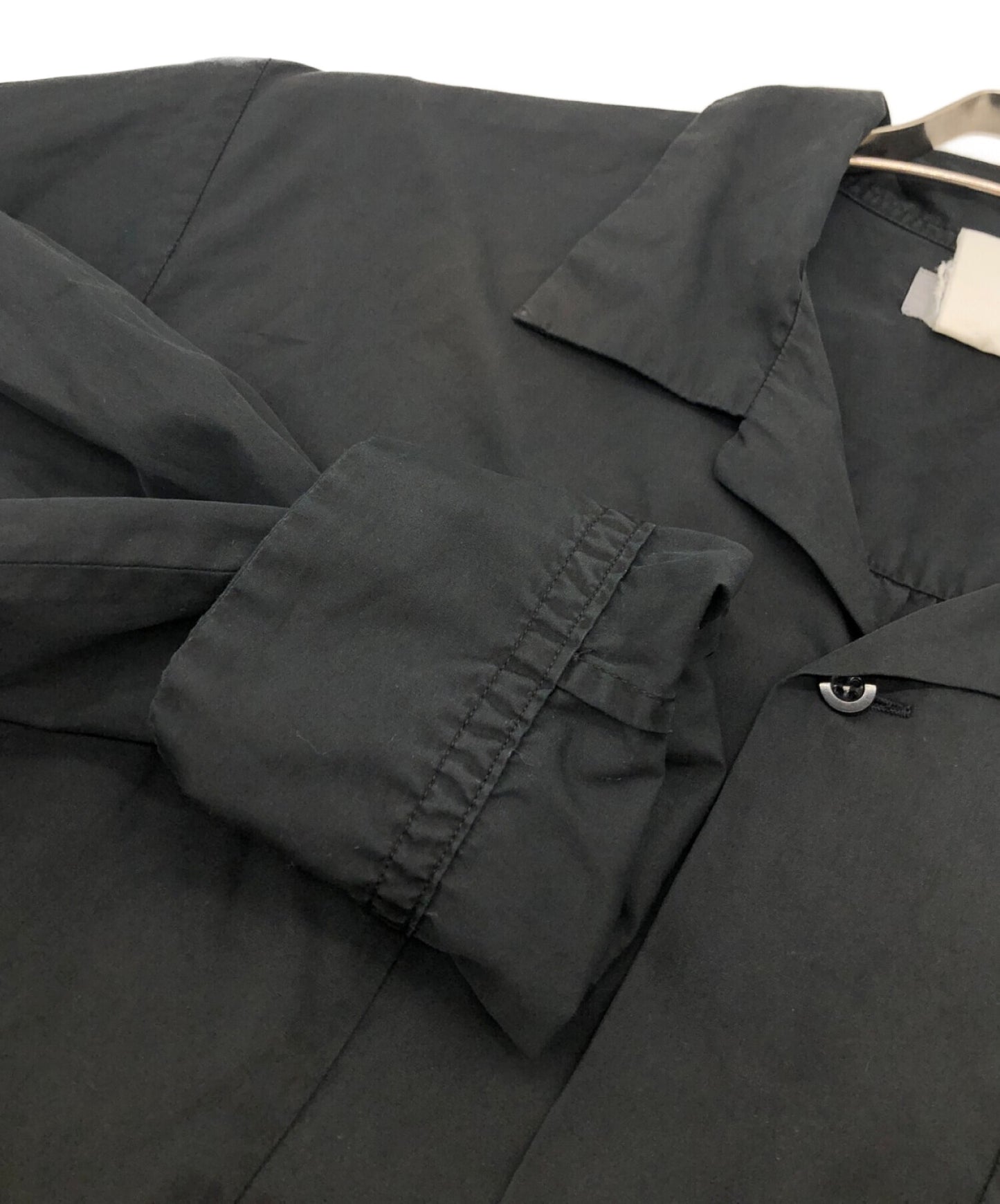 Yohji Yamamoto Pour Homme双口袋宽布开放项圈衬衫