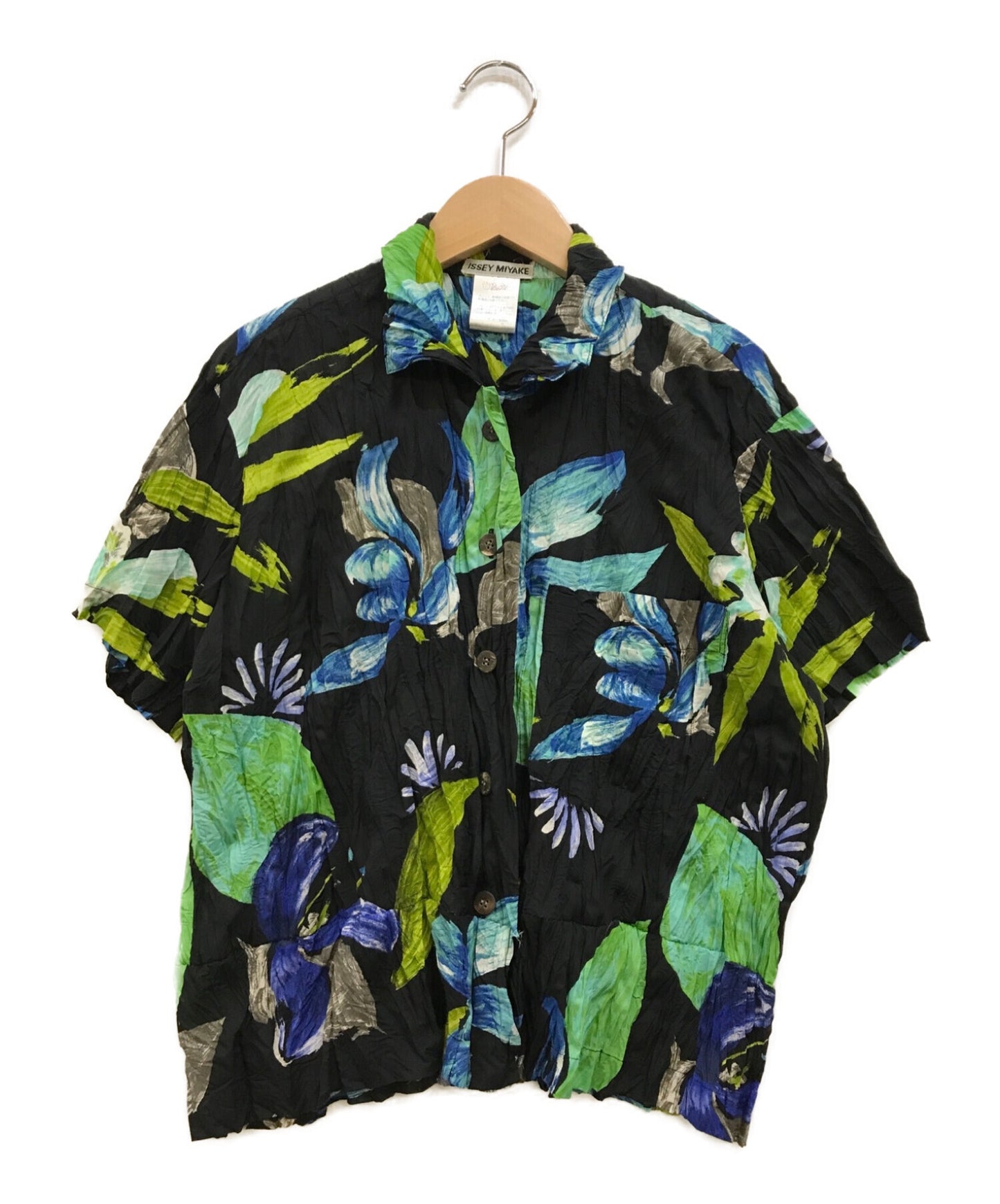 [Pre-owned] ISSEY MIYAKE Washer Pleats Aloha Shirt IM61-FJ972