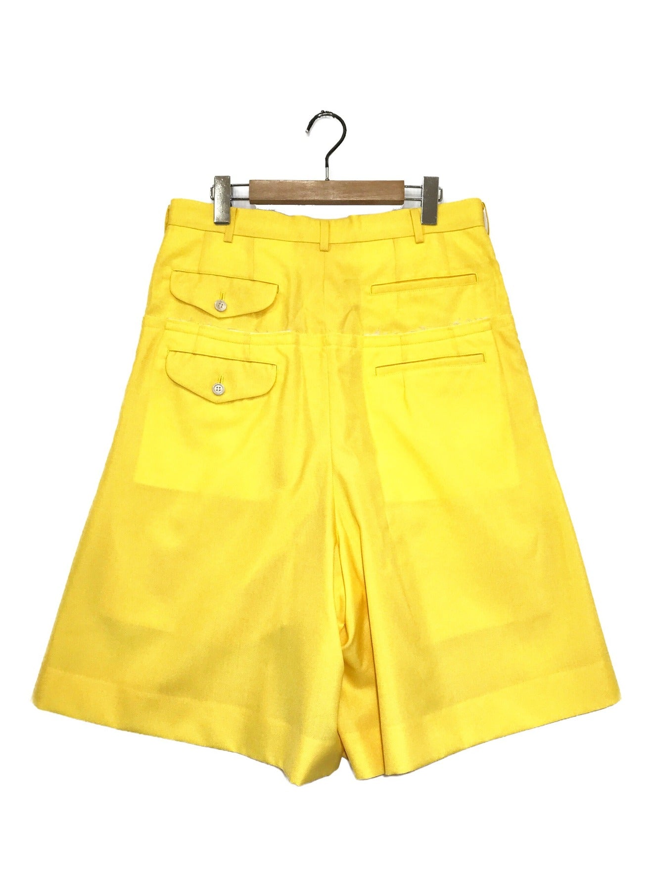Comme des Garcons Homme Plus Chrome/Yellow Double Layer Glazer和双腰带短裤
