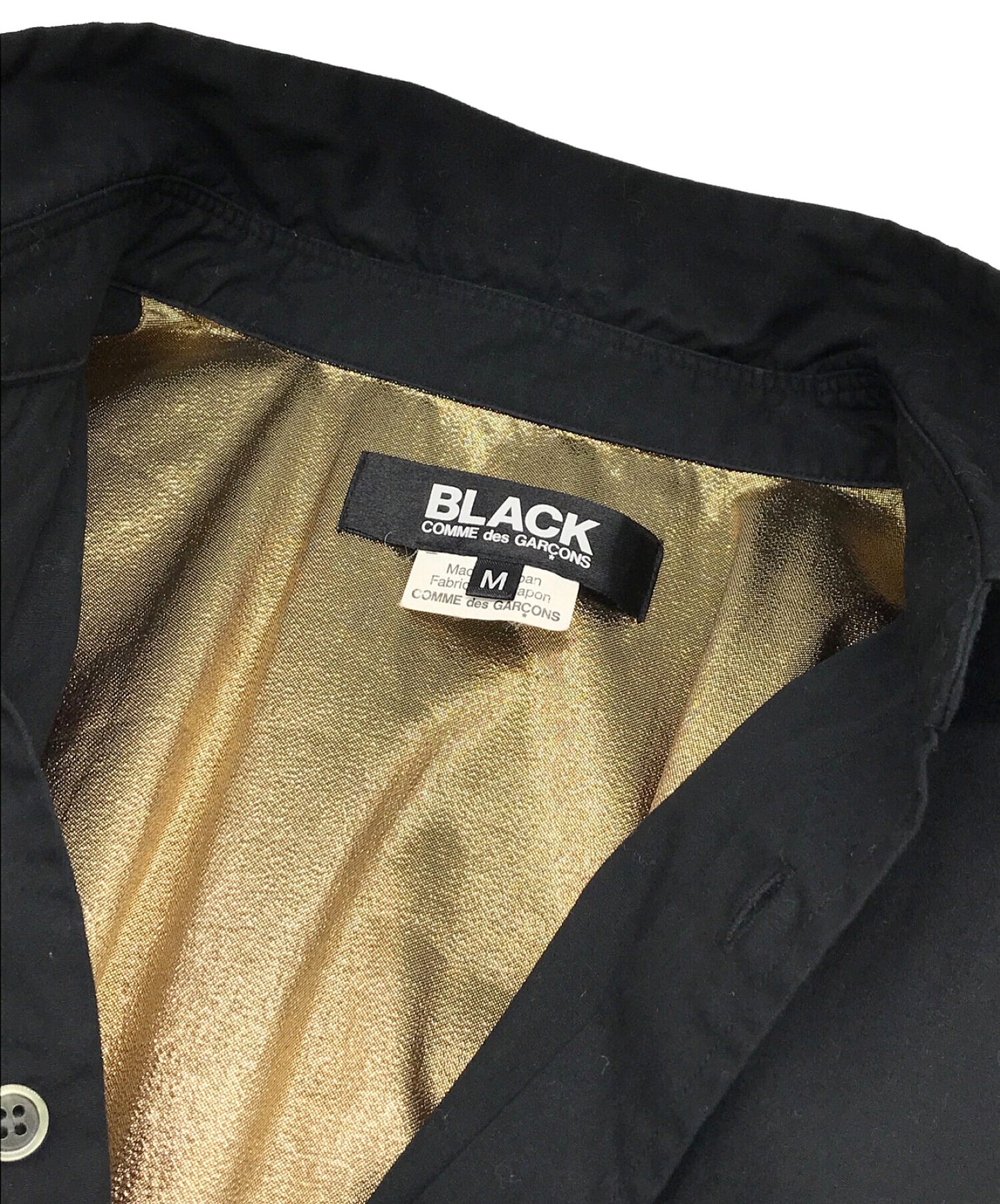 Black Comme des Garcons 골드 스위치 셔츠