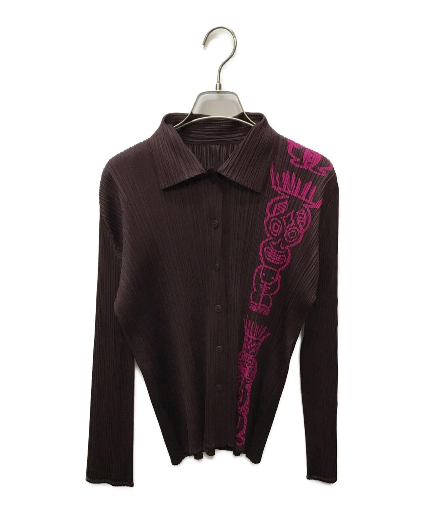 [Pre-owned] PLEATS PLEASE Native Print Pleated Shirt PP91-JJ783