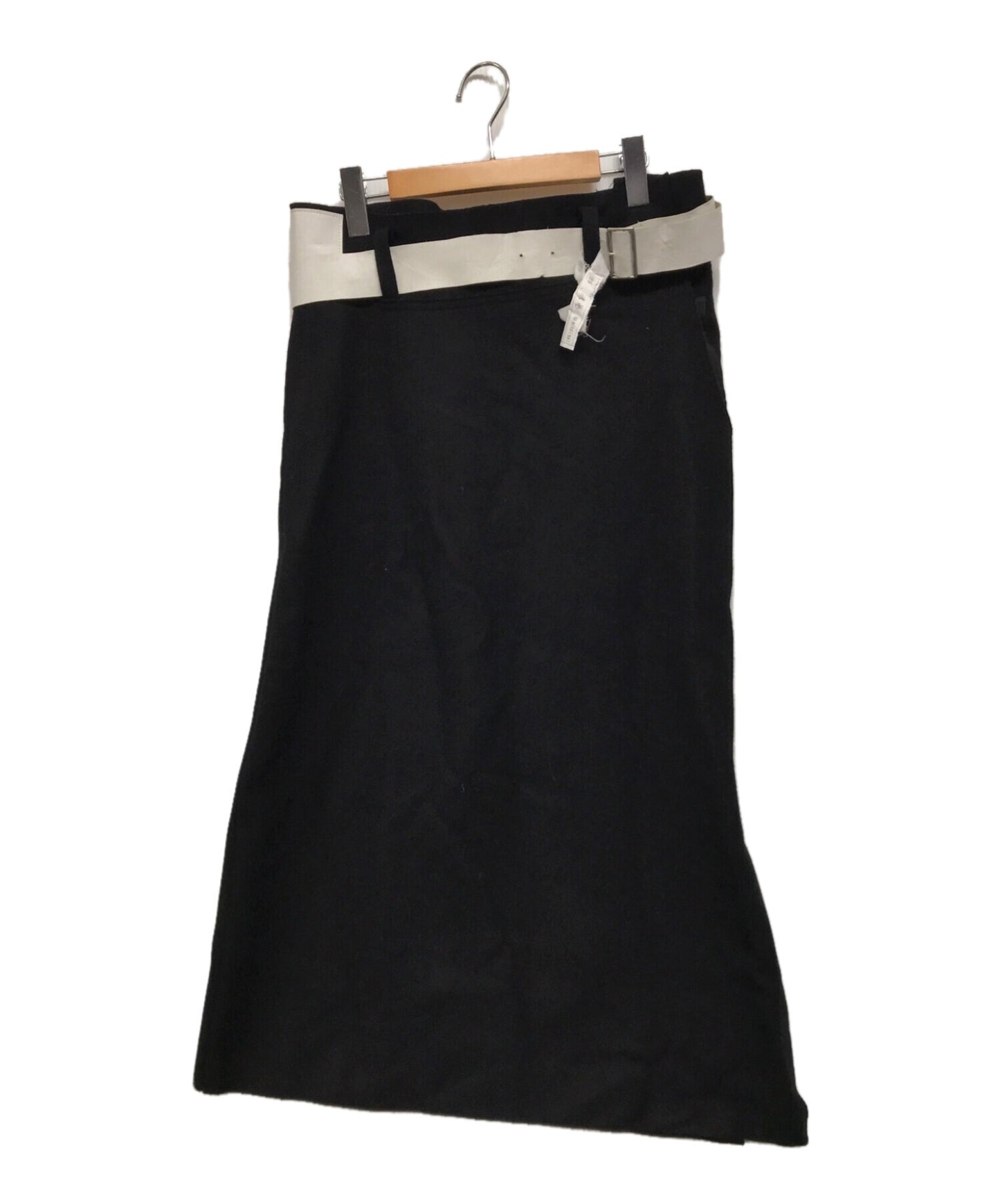 [Pre-owned] Y's Wool skirt with leather belt YE-S07-159