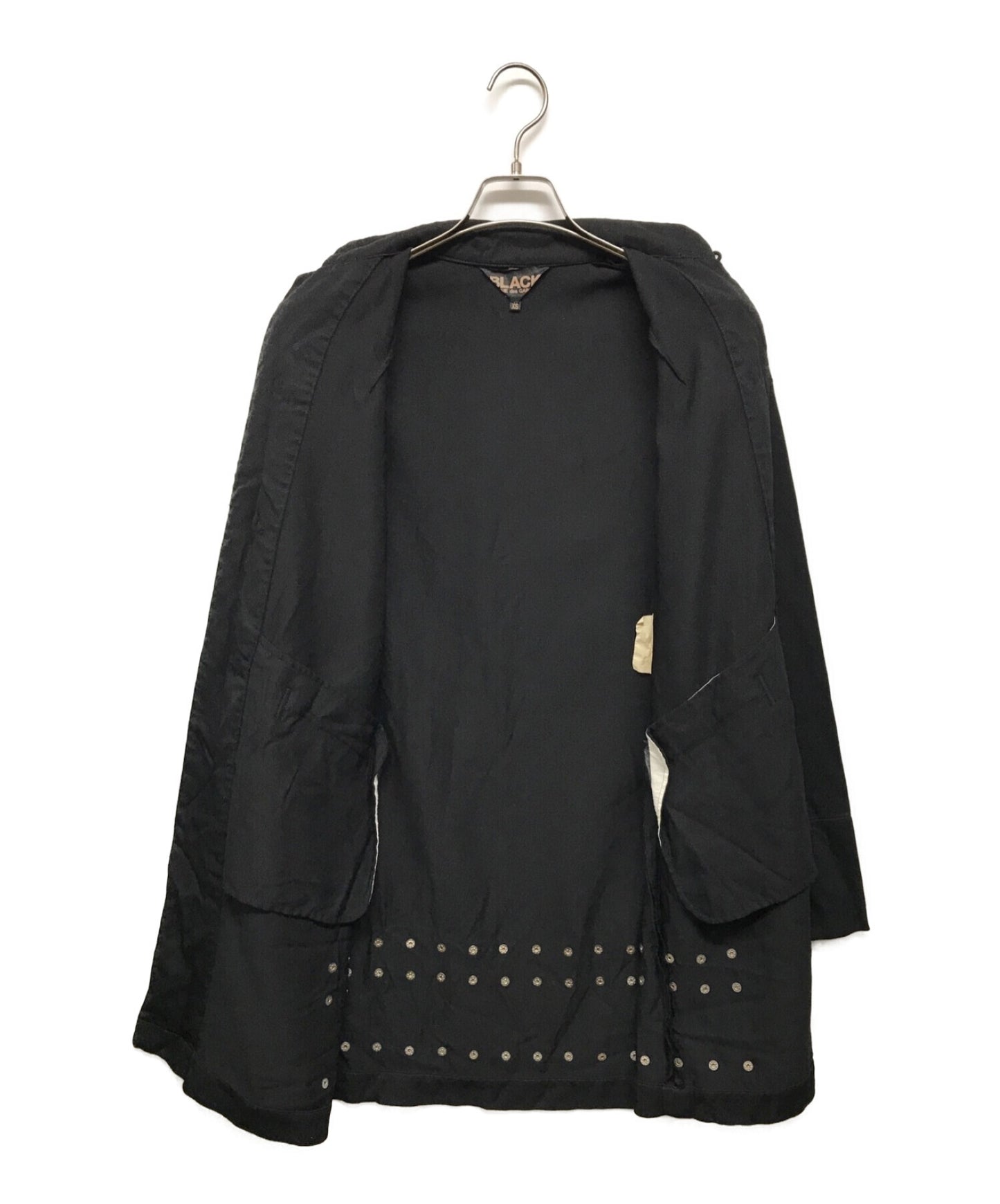 Black Comme Des Garcons 특별히 가공 된 스터드 중국 재킷 1T-J033