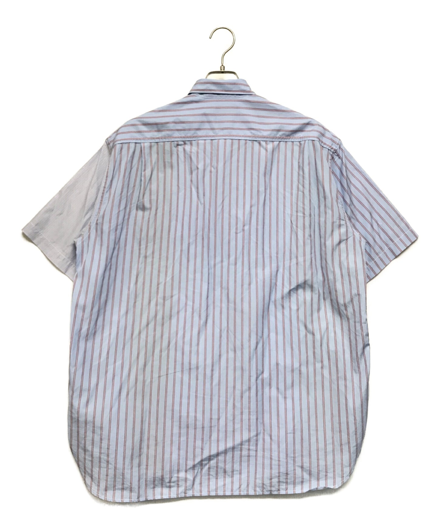 [Pre-owned] COMME des GARCONS HOMME Cotton Stripe x Multi-Material Mix S/S Shirt HK-B022
