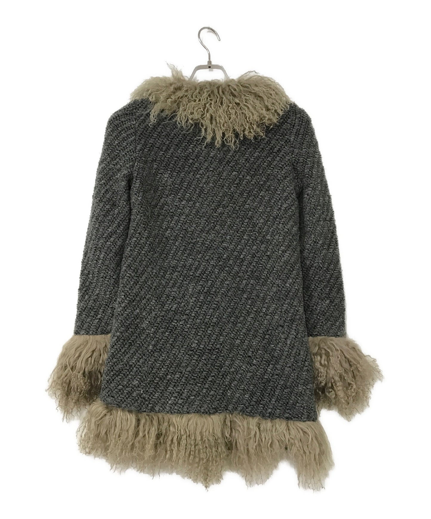 [Pre-owned] DOLCE & GABBANA Knit Coat with Lamb Fur