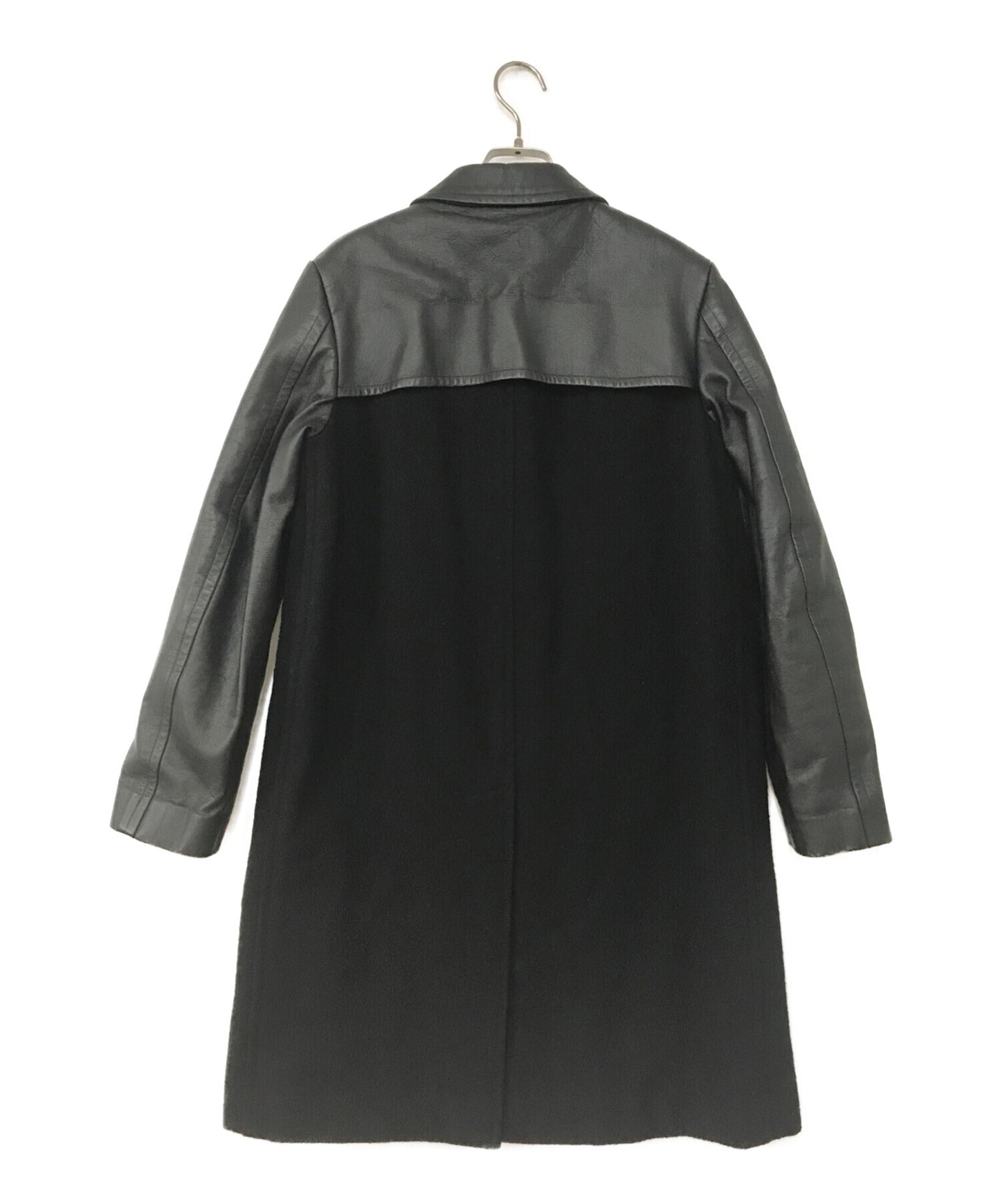 [Pre-owned] COMME des GARCONS Melton Wool Coat with Faux Leather Switching GC-C023