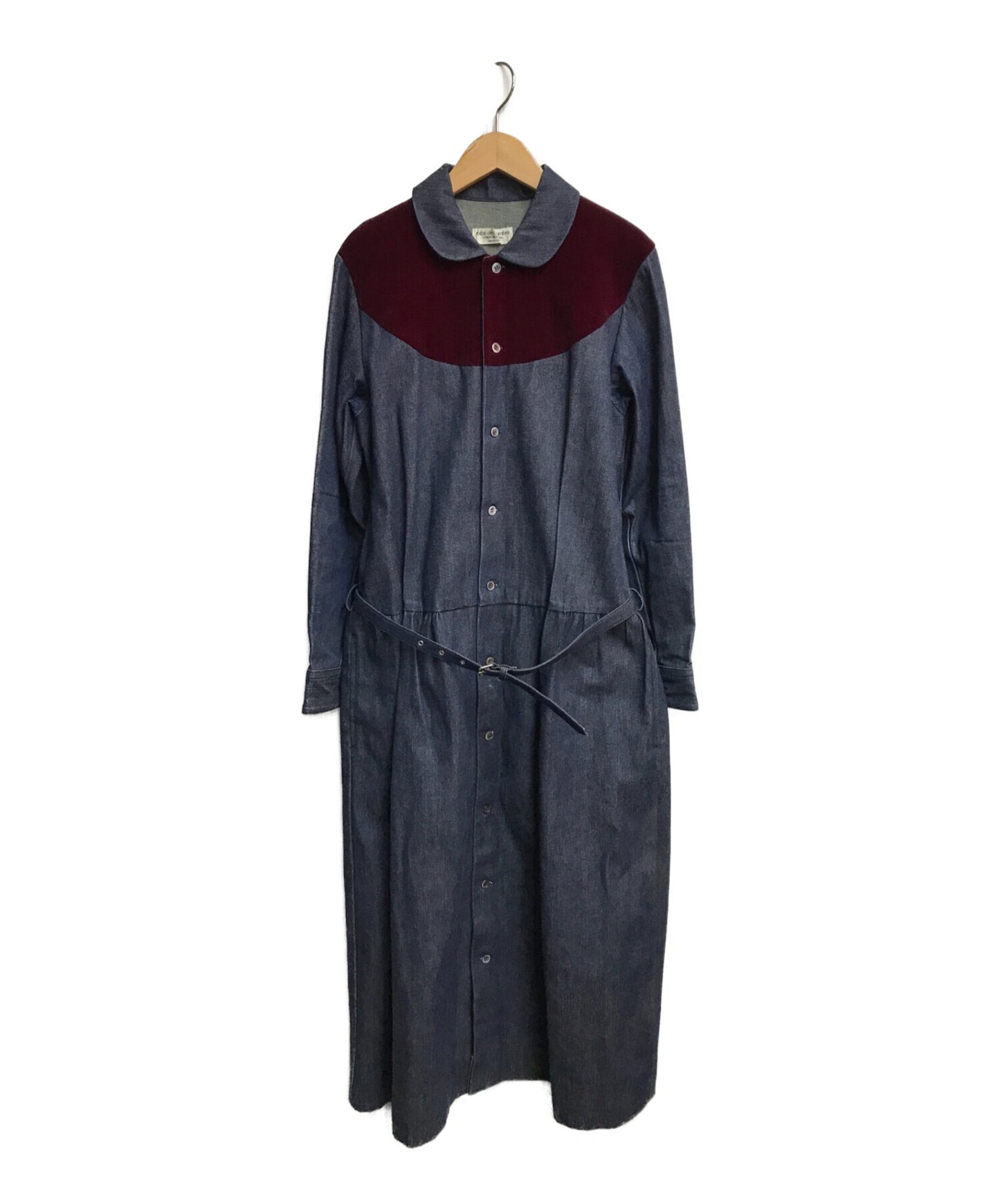 Robe de chambre comme des garcons牛仔连衣裙，带有丝绒切口