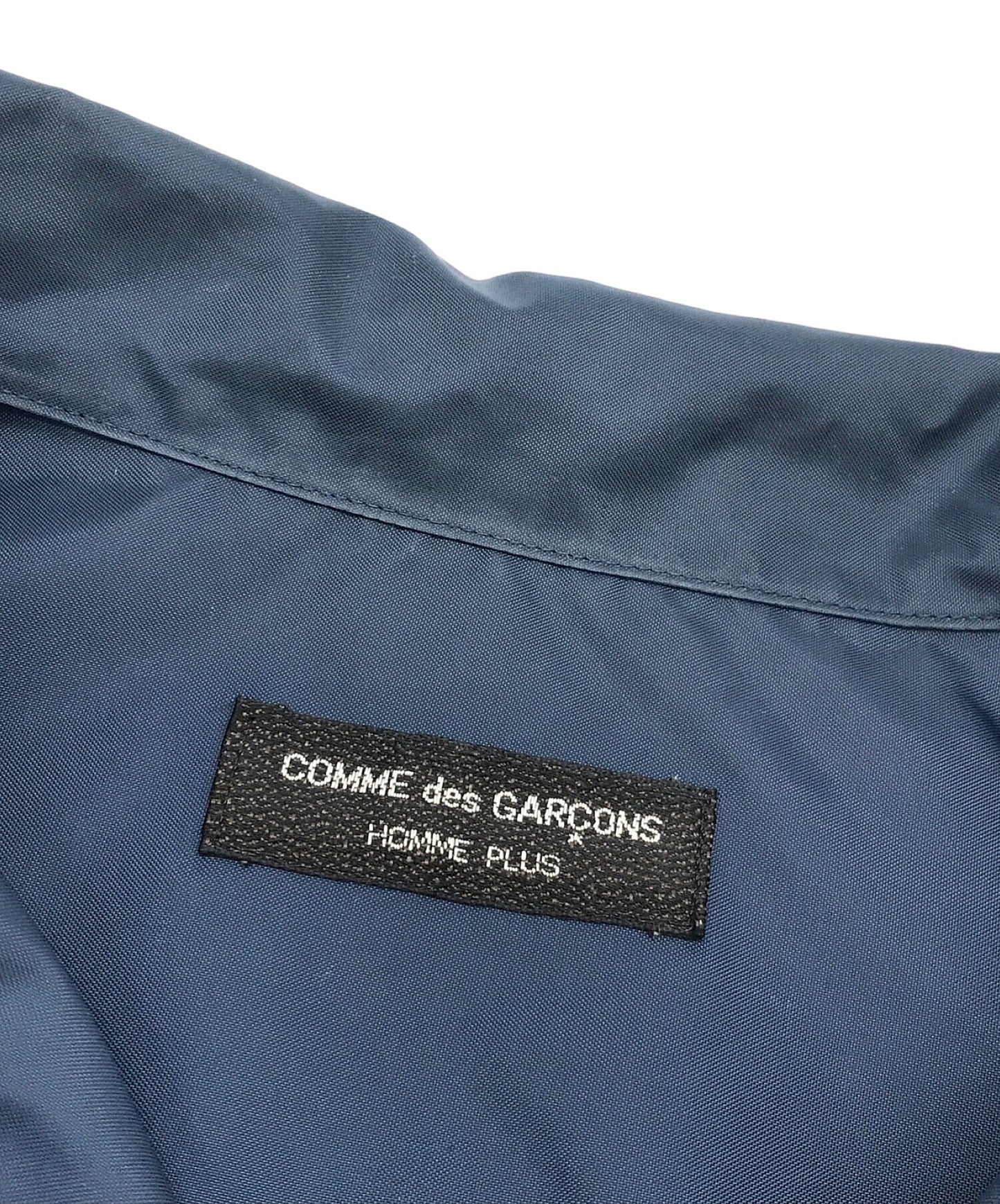 Comme des Garcons Homme Plus 90年代的袖子荷葉邊尼龍開放式襯衫短袖襯衫襯衫PB-100230 AD1998