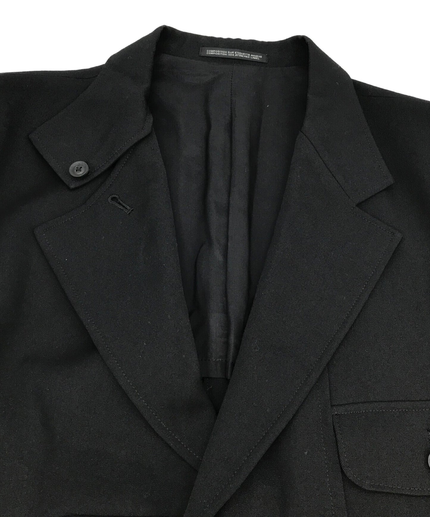 Yohji Yamamoto羊毛Gabardine前鈕扣夾克前鈕扣夾克夾克HG-J17-100