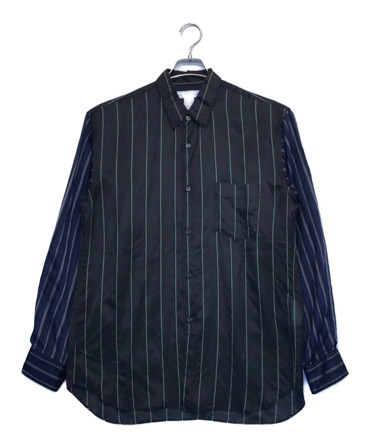 Comme des Garcons 셔츠 줄무늬 스위치 셔츠 줄무늬 셔츠 긴 소매 셔츠 셔츠 S27065