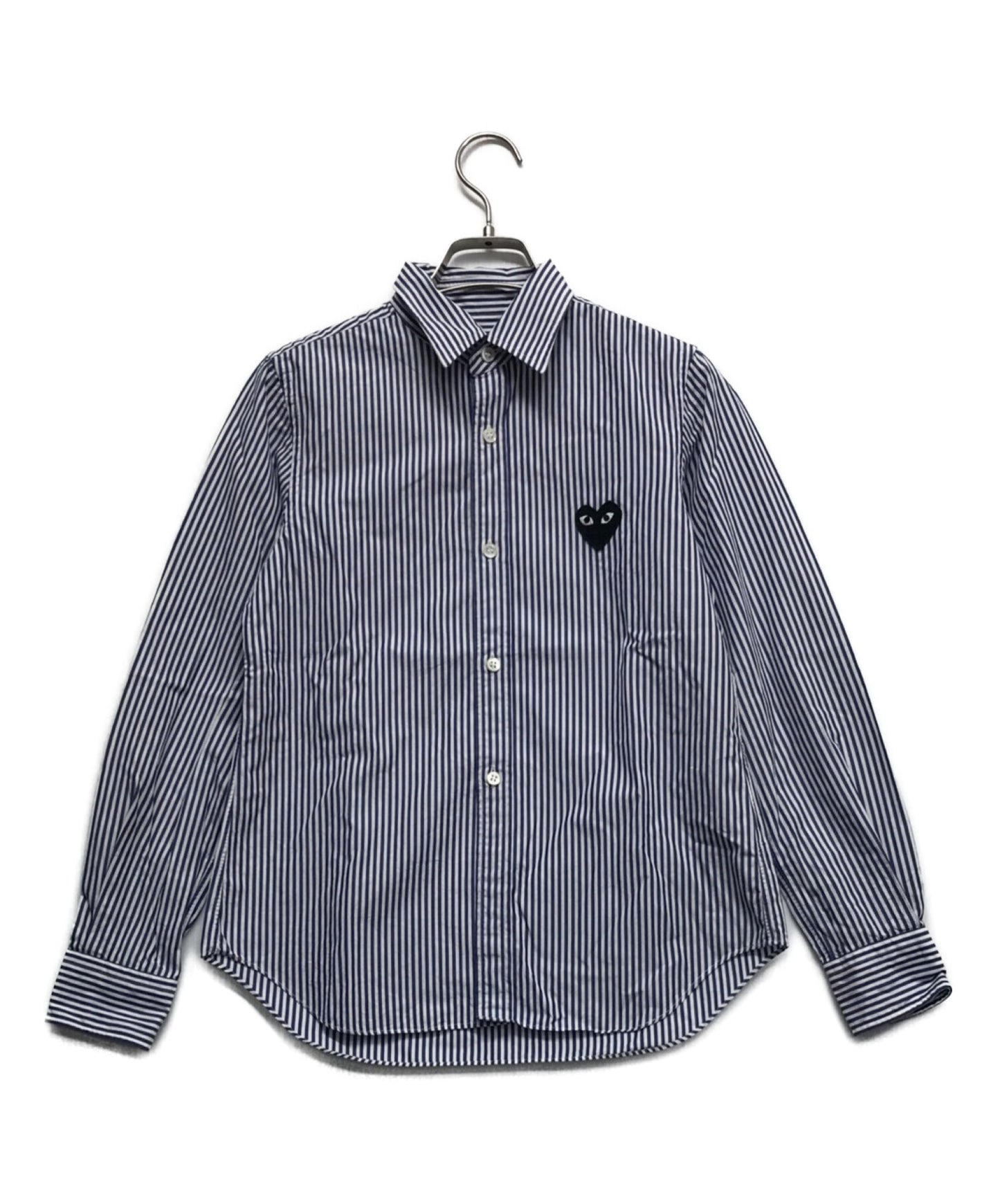 [Pre-owned] PLAY COMME des GARCONS Heart Patch Stripe Shirt Long Sleeve Shirt Shirt AZ-B007