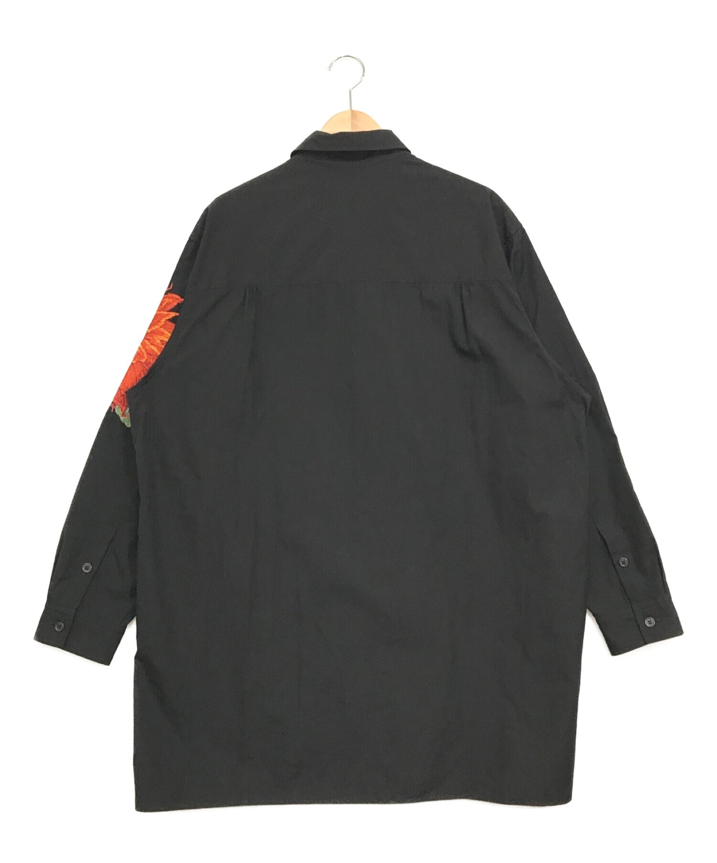 Yohji Yamamoto Pour Homme Blouse กับ Dahlia Embroidery และ Orange Hg-B90-034