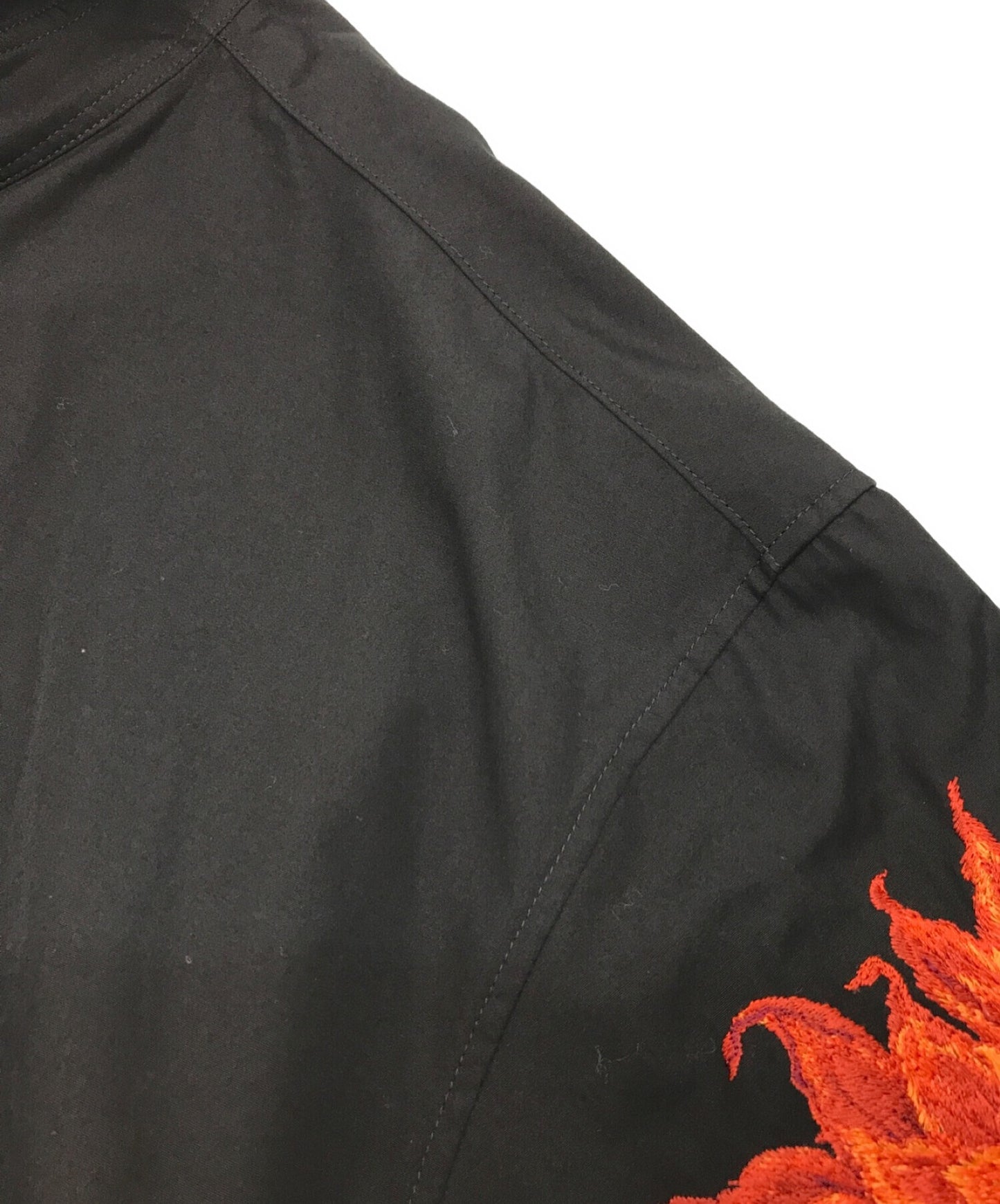 [Pre-owned] Yohji Yamamoto pour homme Blouse with dahlia embroidery and orange HG-B90-034