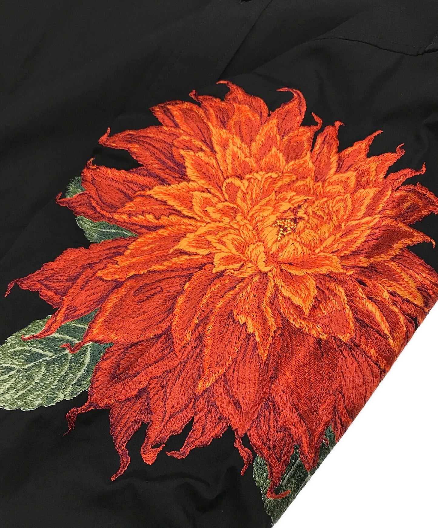 [Pre-owned] Yohji Yamamoto pour homme Blouse with dahlia embroidery and orange HG-B90-034