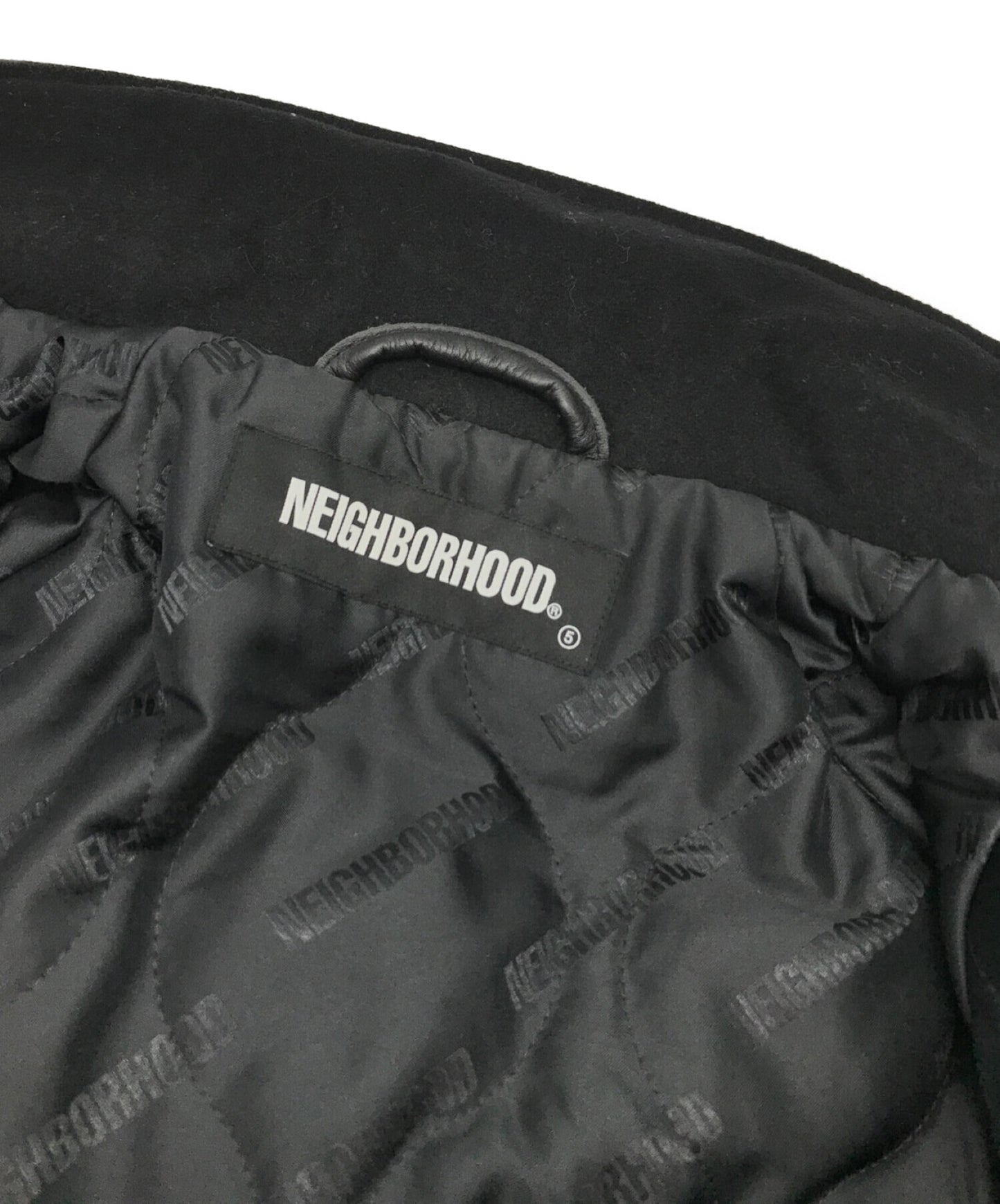 [Pre-owned] NEIGHBORHOOD club jacket stadium jacket 21AW VARSITY JACKET varsity jacket cotton jacket leather logo street oversized 212SZNH-JKM03