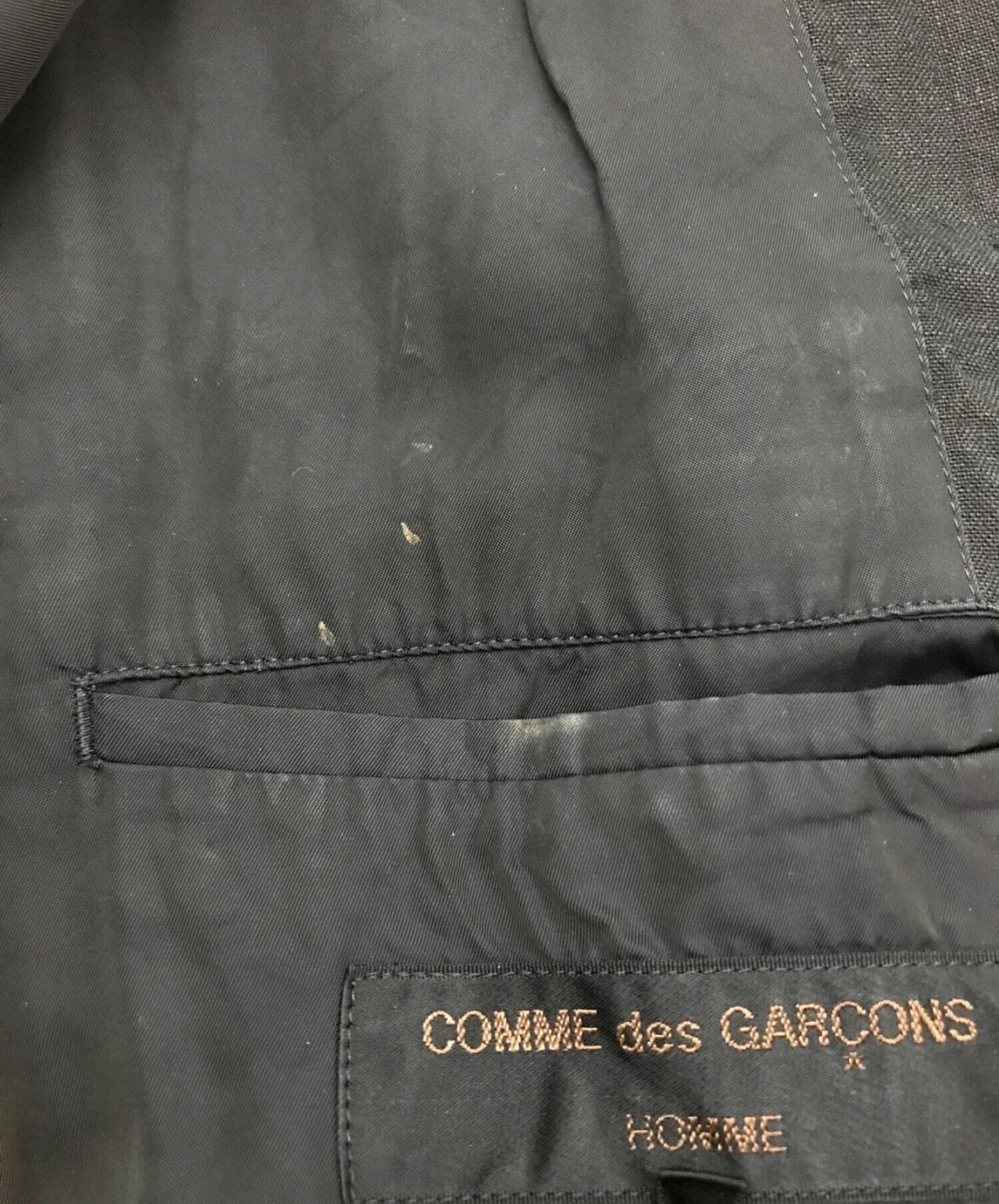 Comme des Garcons Homme ผ้าลินิน 3B แจ็คเก็ต HJ-02030S