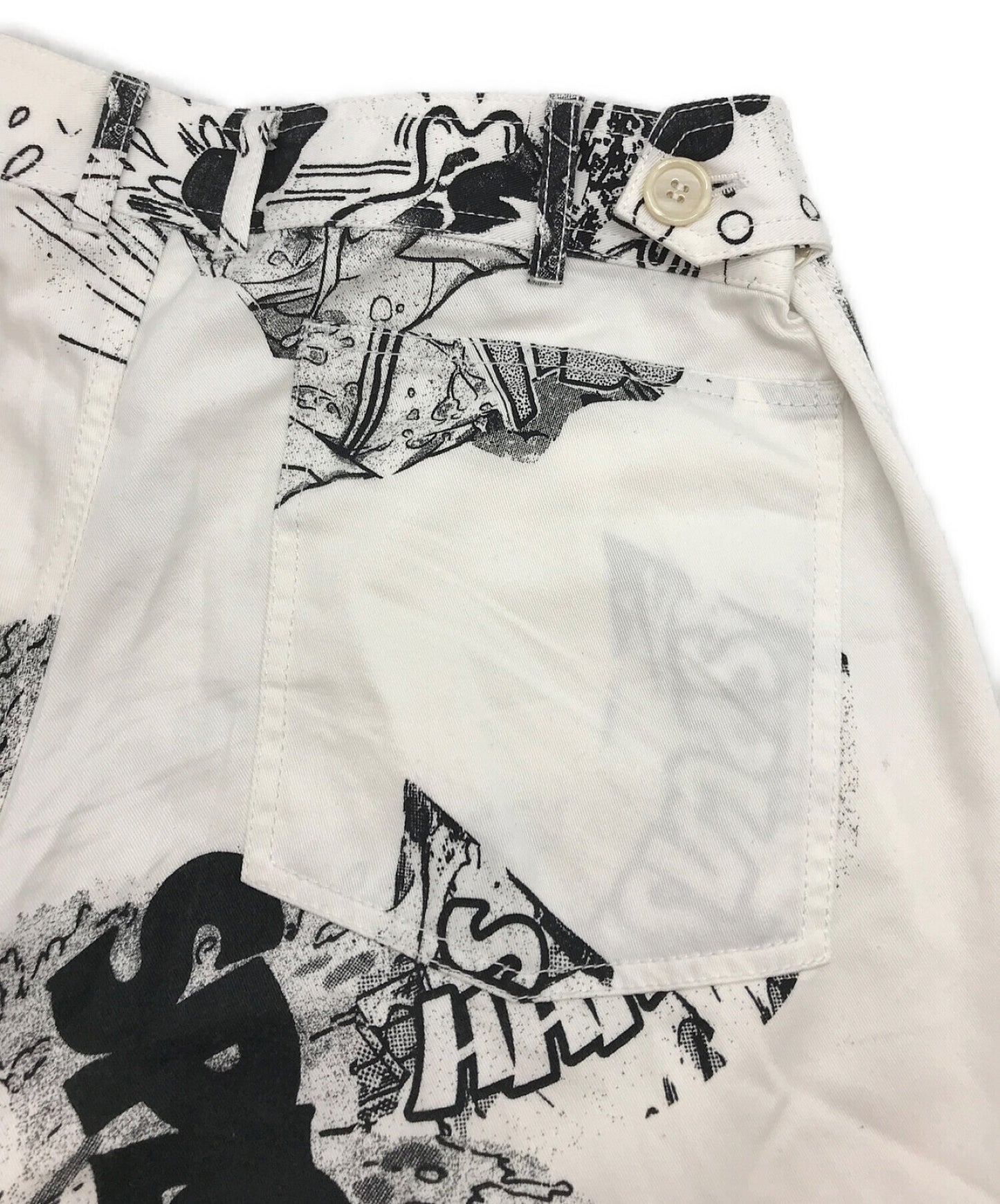 COMME DES GARCONS衬衫22SS All-Pattern裤子 /印刷 /宽 /侧按钮 /收集磨损 / FI-P117