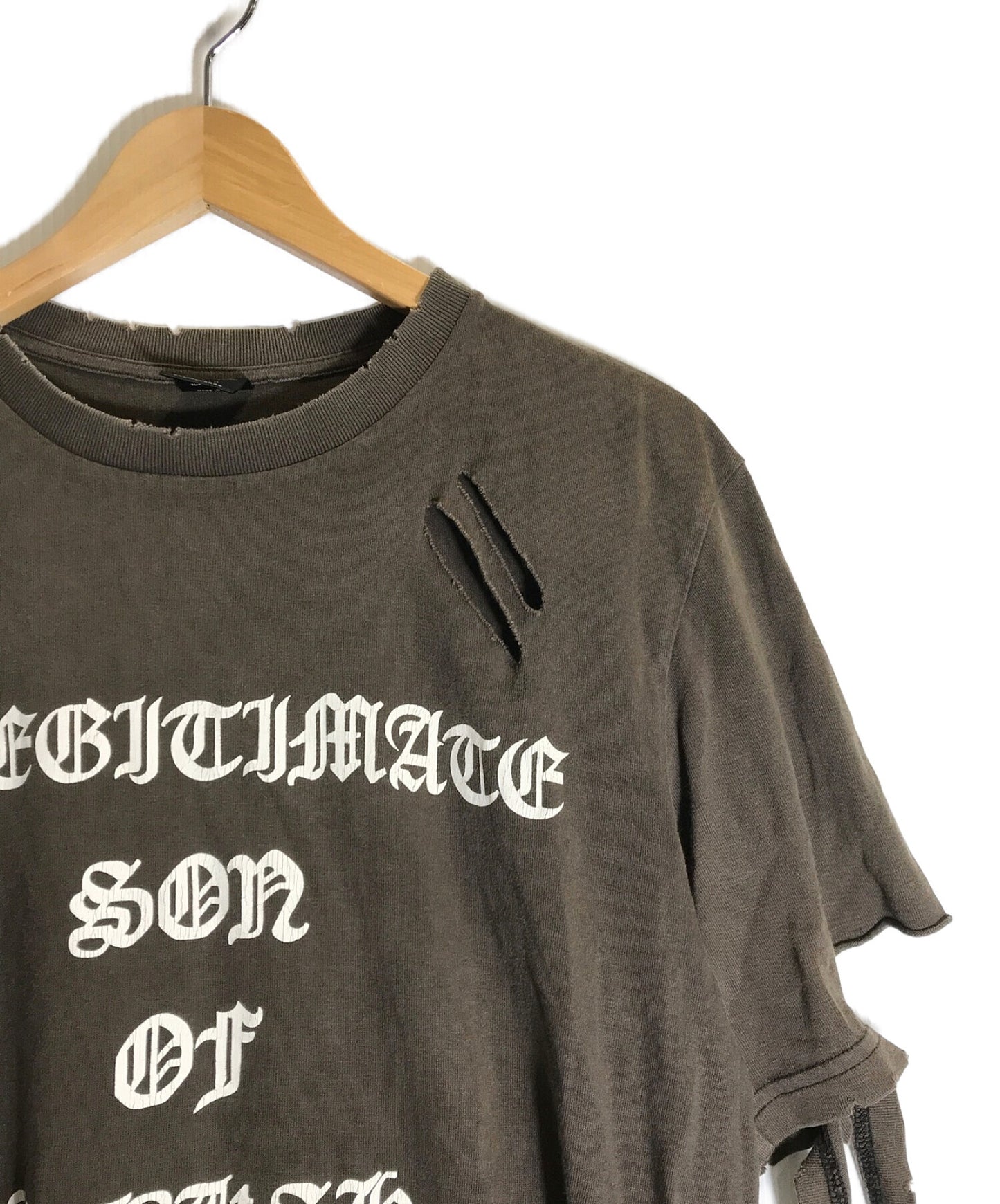[Pre-owned] NUMBER (N)INE 04AW "GIVE PEACE A CHANCE Period" Crushed message print T-shirt