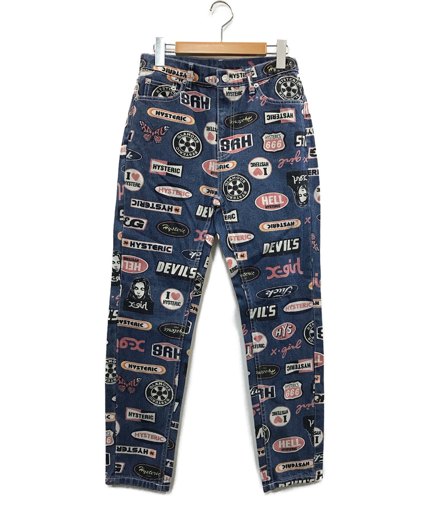 [Pre-owned] X-girl x HYSTERIC GLAMOUR Printed denim pants 