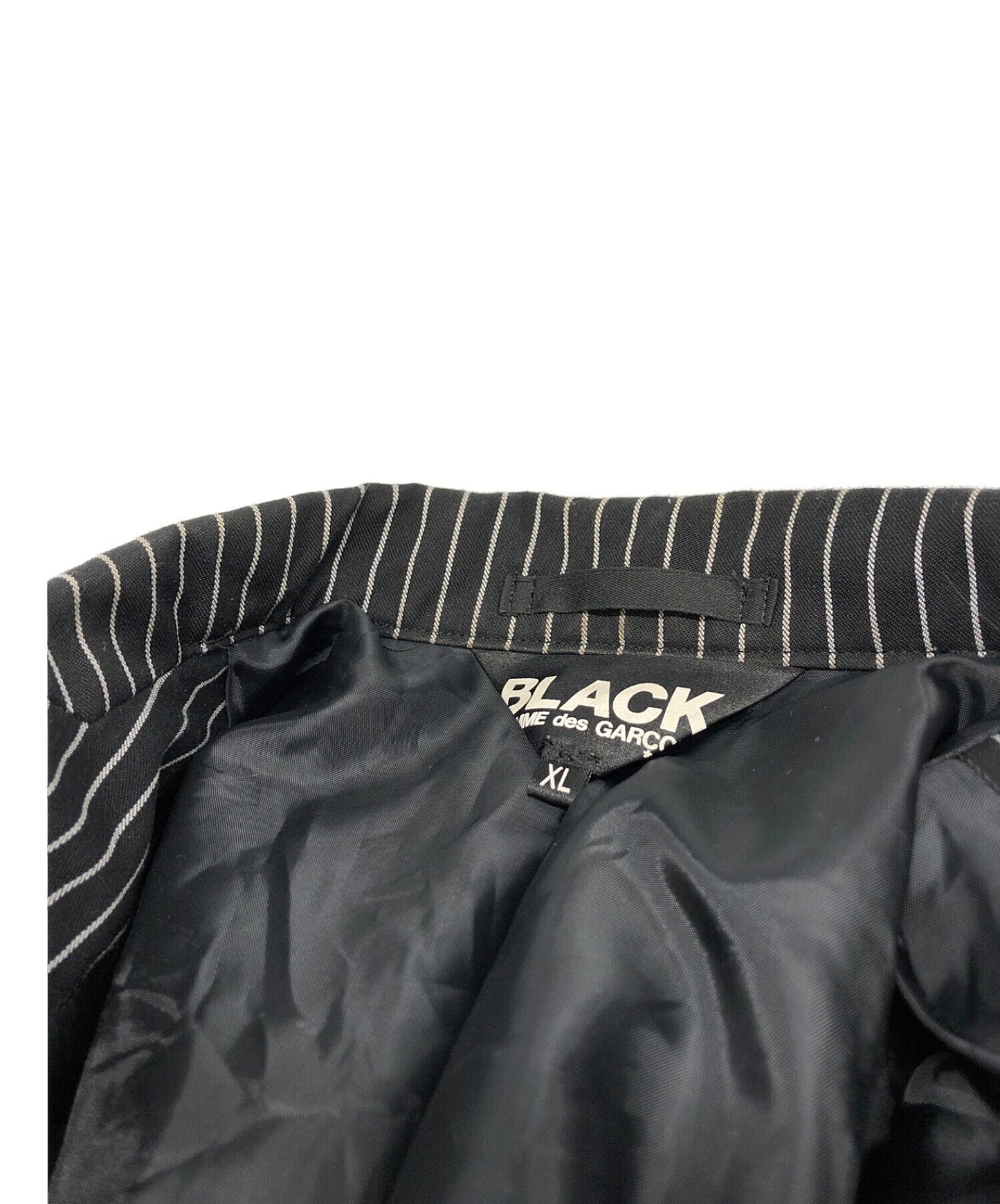 Black Comme des Garcons 스트라이프 3B 재킷 1E-J040