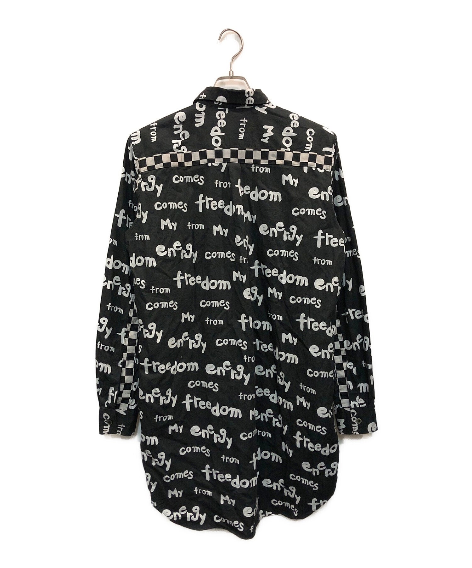 C.D GARCONS BLACK L/S PATCHWORK SHIRT 大名