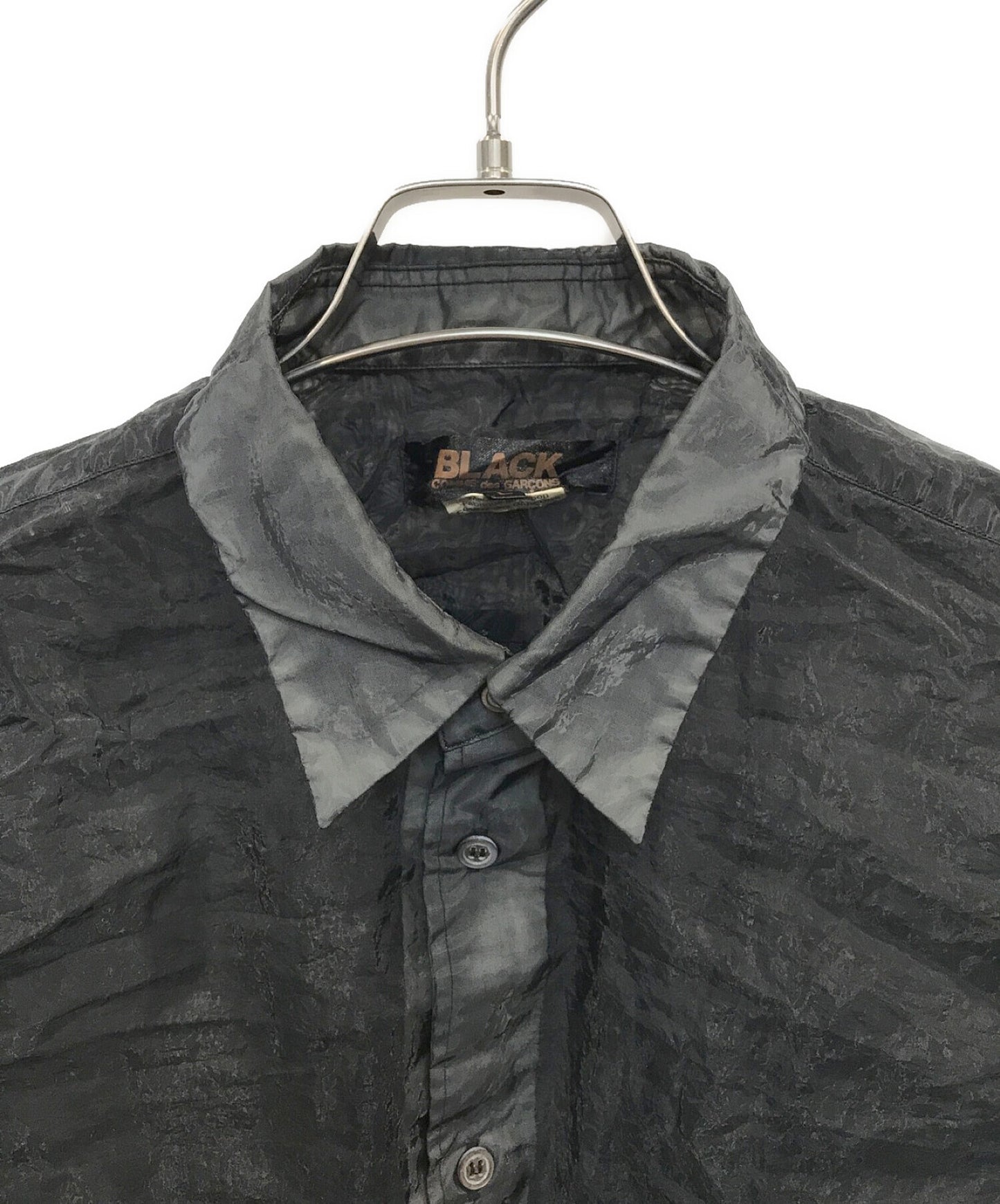 [Pre-owned] BLACK COMME des GARCONS Wrinkled Sheer Paneled Shirt / BLACK COMME des GARCONS / 1F-B022 1F-B022