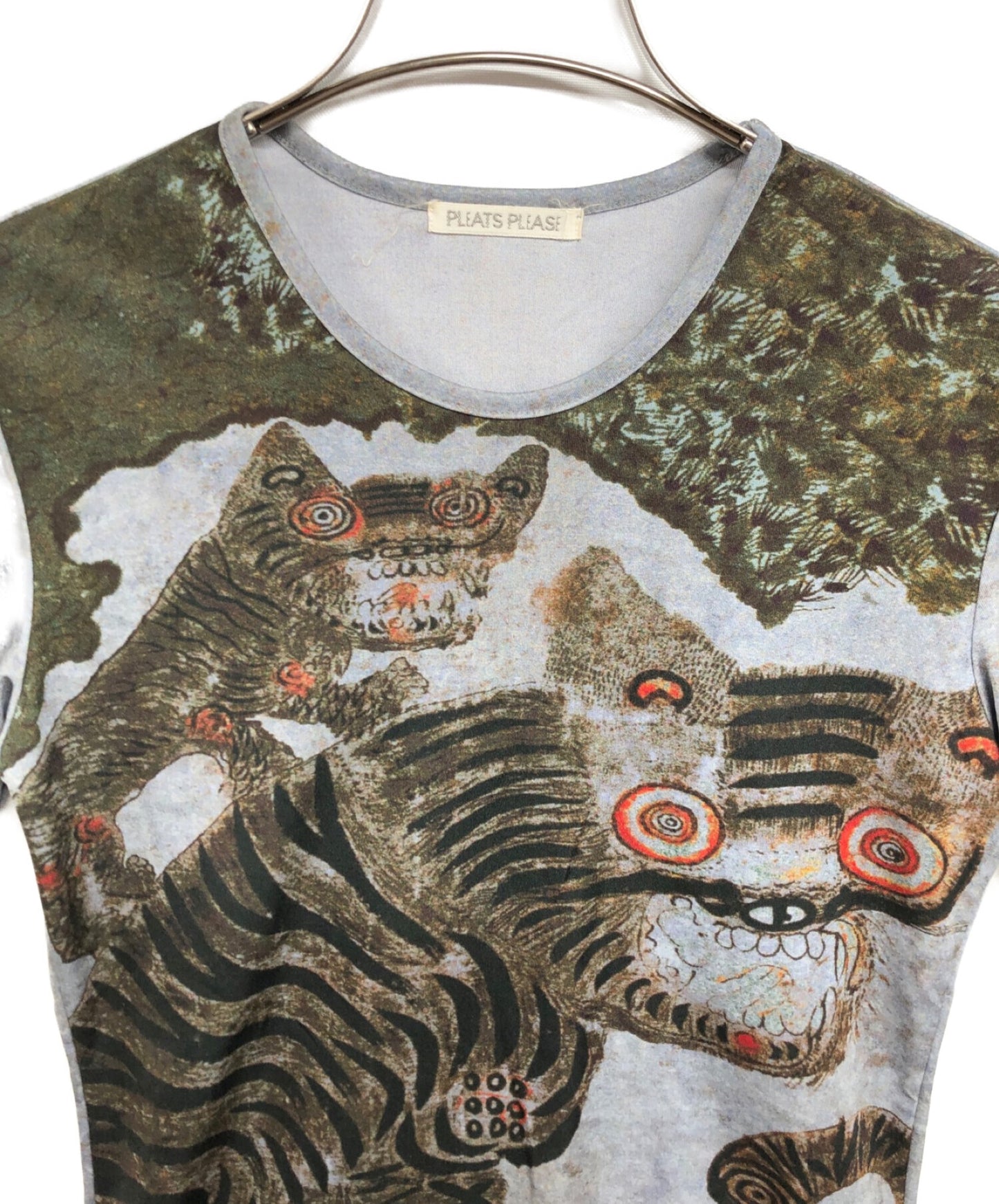 PLEATS PLEASE Tiger Cat Print T-Shirt PP89-JR113