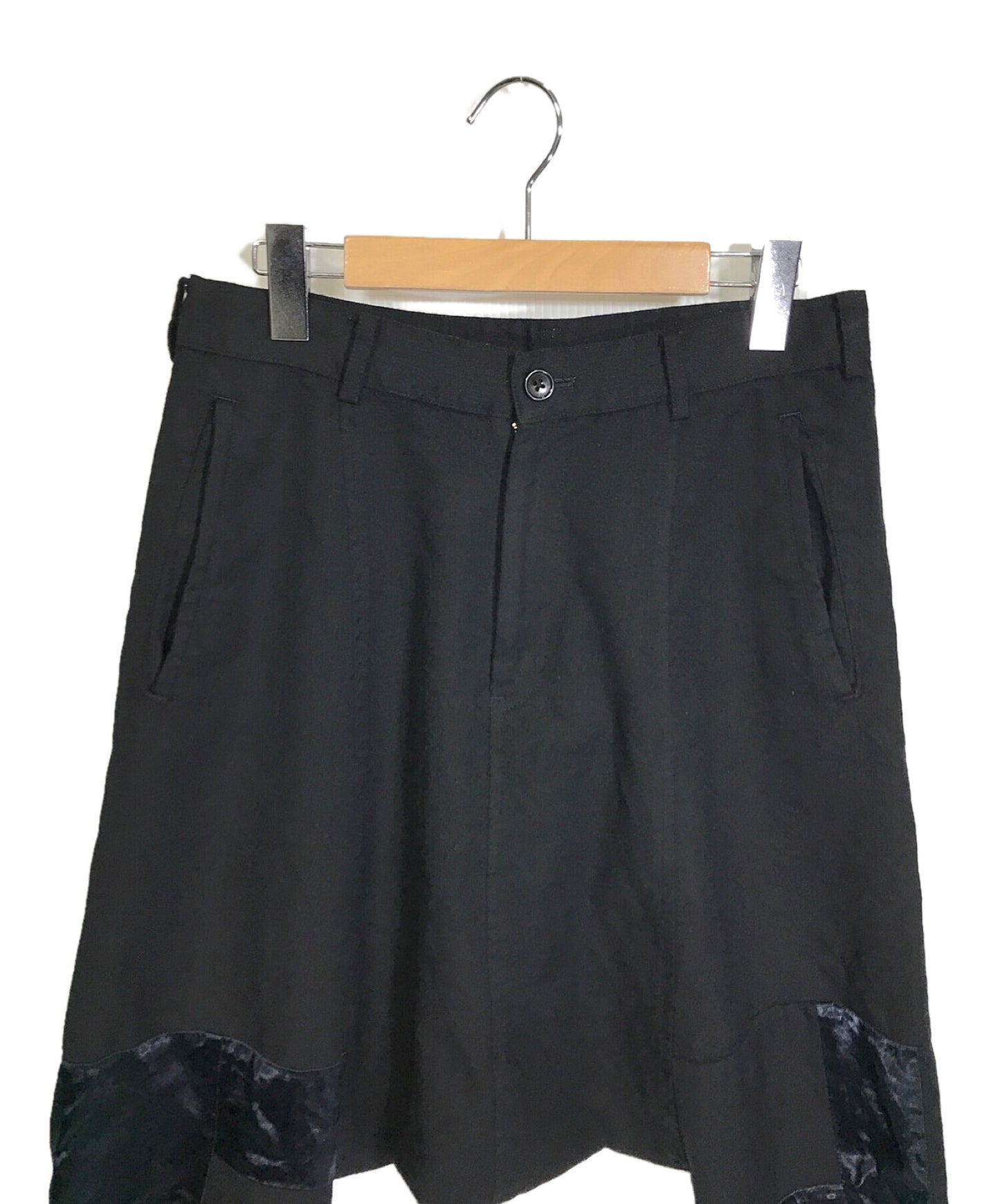 黑色COMME DES GARCONS交叉的Sarouel褲子1H-P016