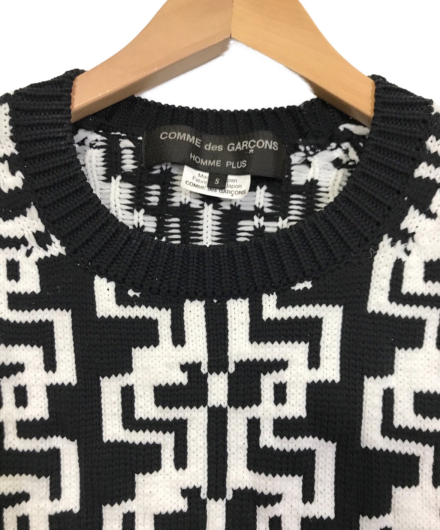 COMME des GARCONS HOMME PLUS◇21AW/GEOMETRIC PATTERN CREW NECK ...