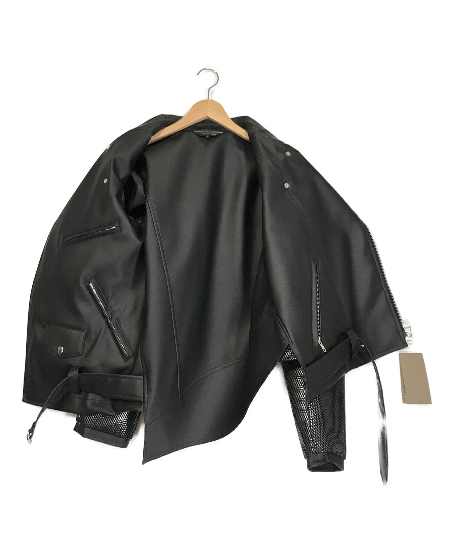 [Pre-owned] COMME des GARCONS HOMME PLUS Mesh-Switched Faux Leather Riders Jacket PH-J008