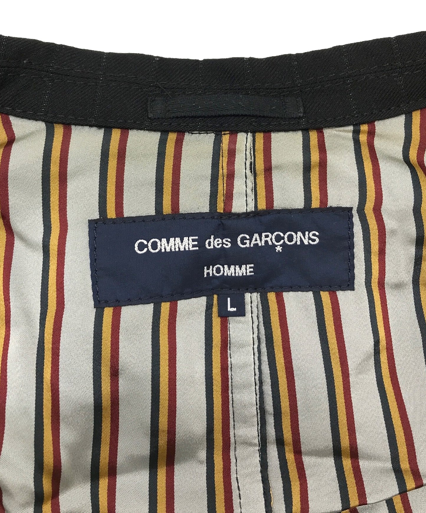 COMME DES GARCONS HOMME羊毛条纹裁缝夹克HR-J019