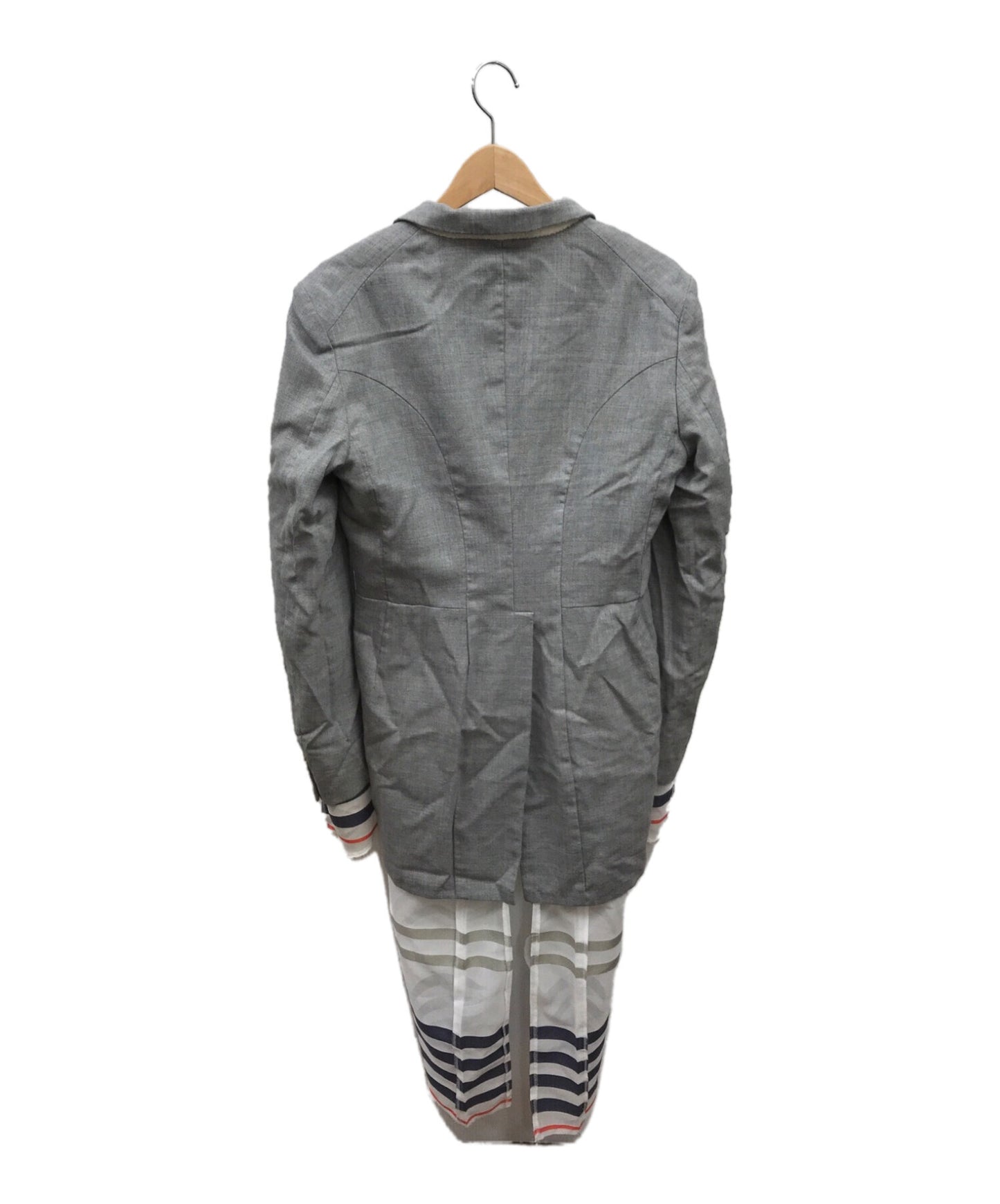 Comme des Garcons Homme Plus 줄무늬 도킹 피크 라펠 재킷 PM-J025 AD2013