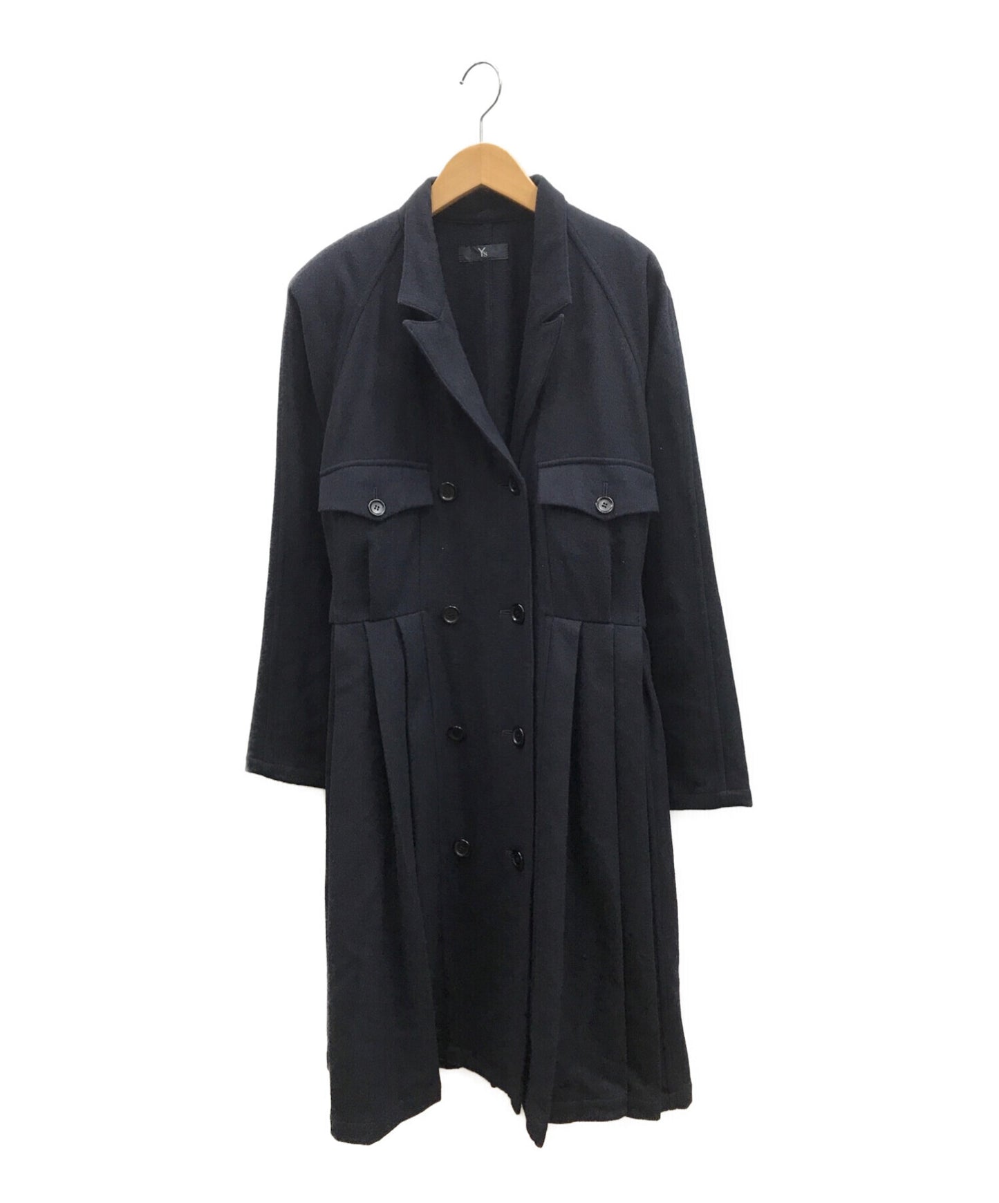 [Pre-owned] Y's Wool Pleated Double Coat YL-D07-117